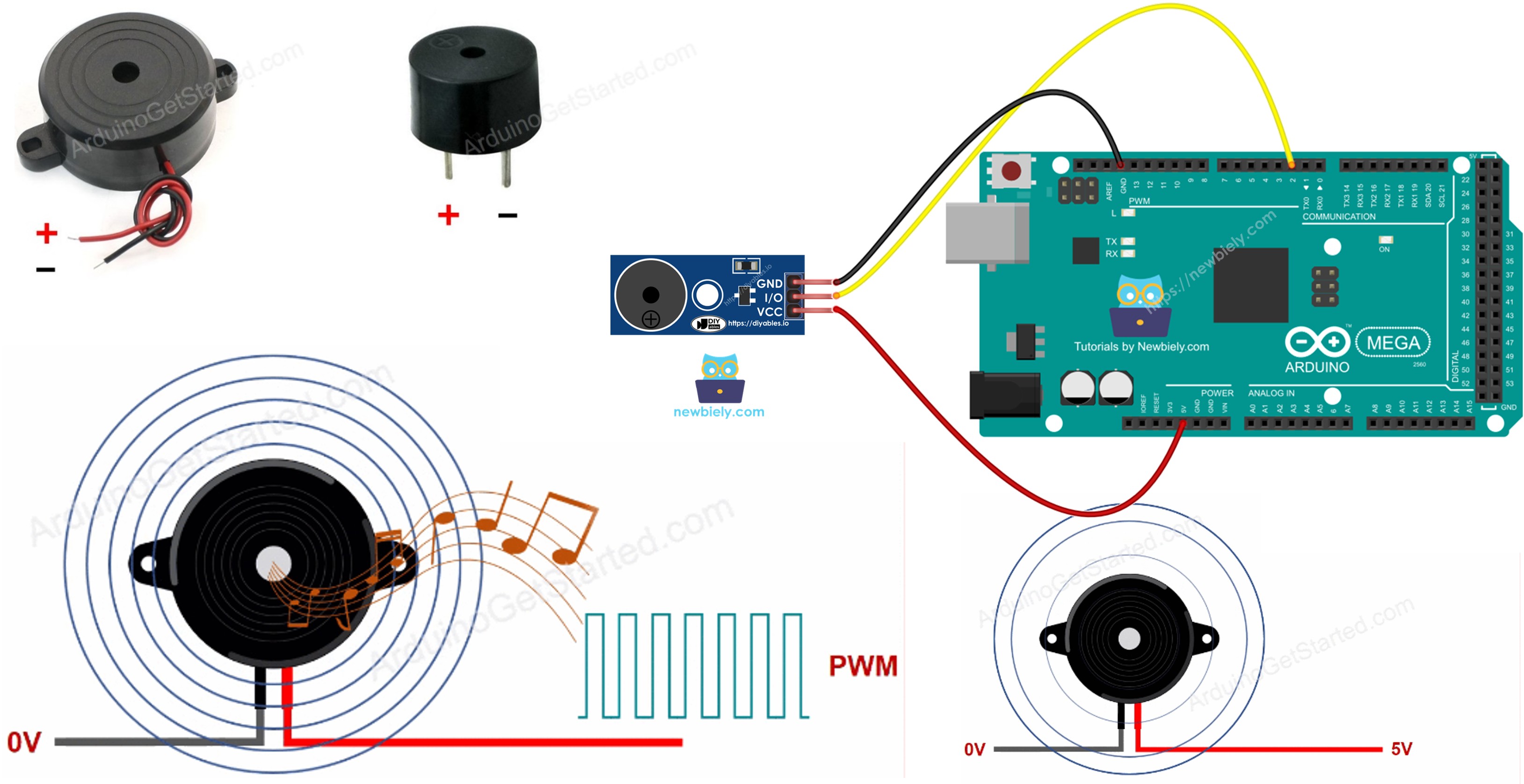 Arduino Mega Buzzer piézoélectrique