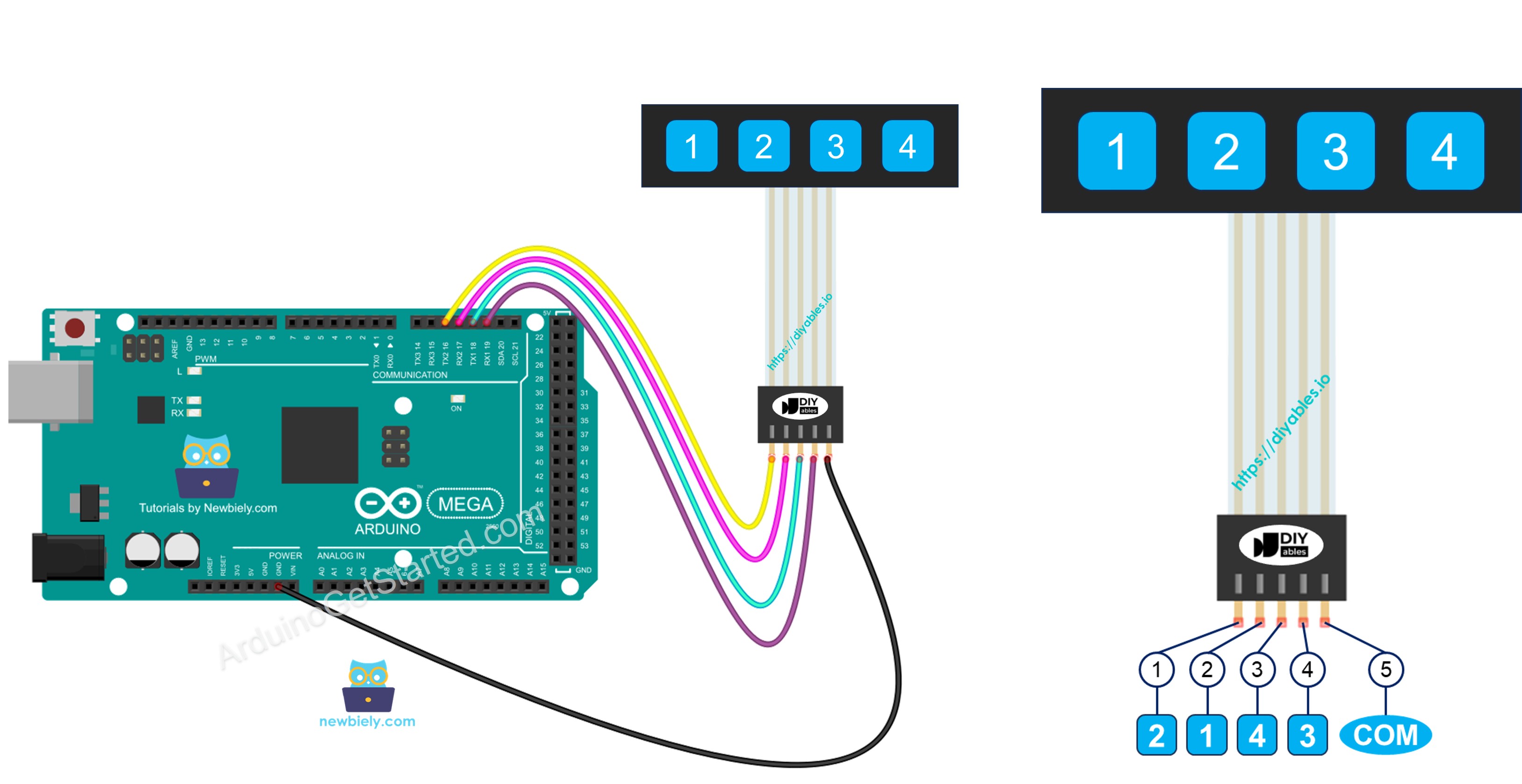 Arduino Mega Keypad 1x4