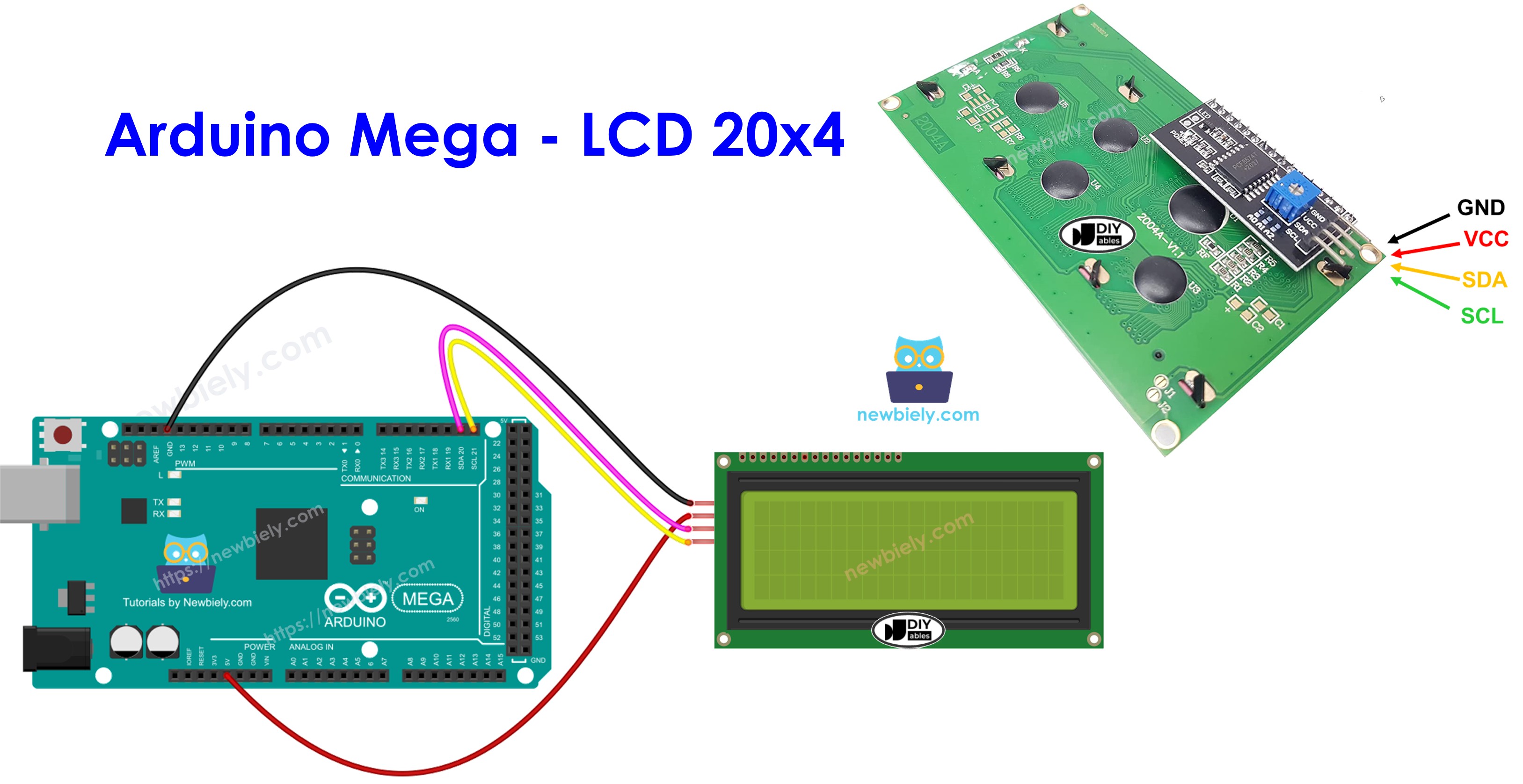 Arduino Mega et LCD I2C 20x4