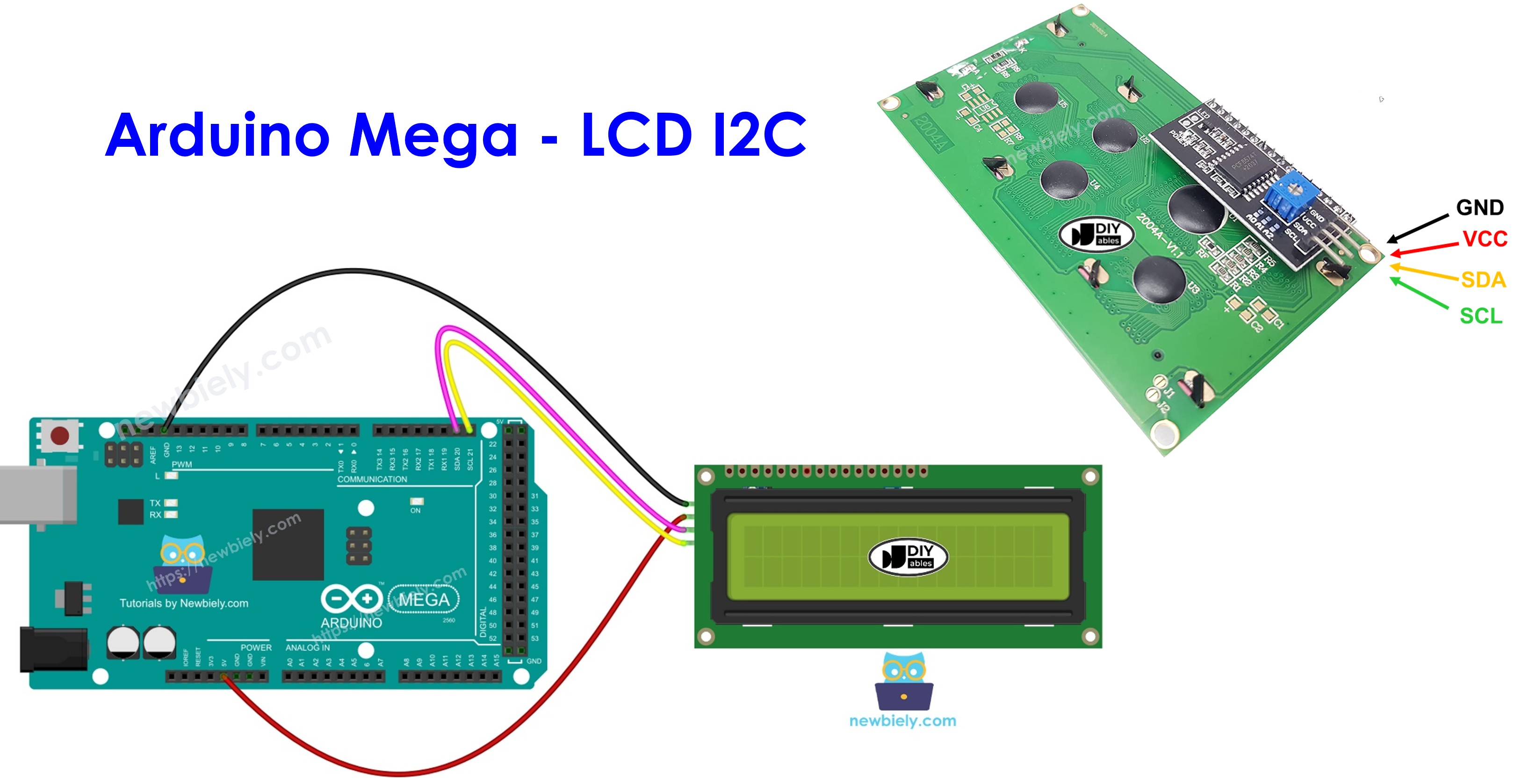 Arduino Mega et LCD I2C 16x2
