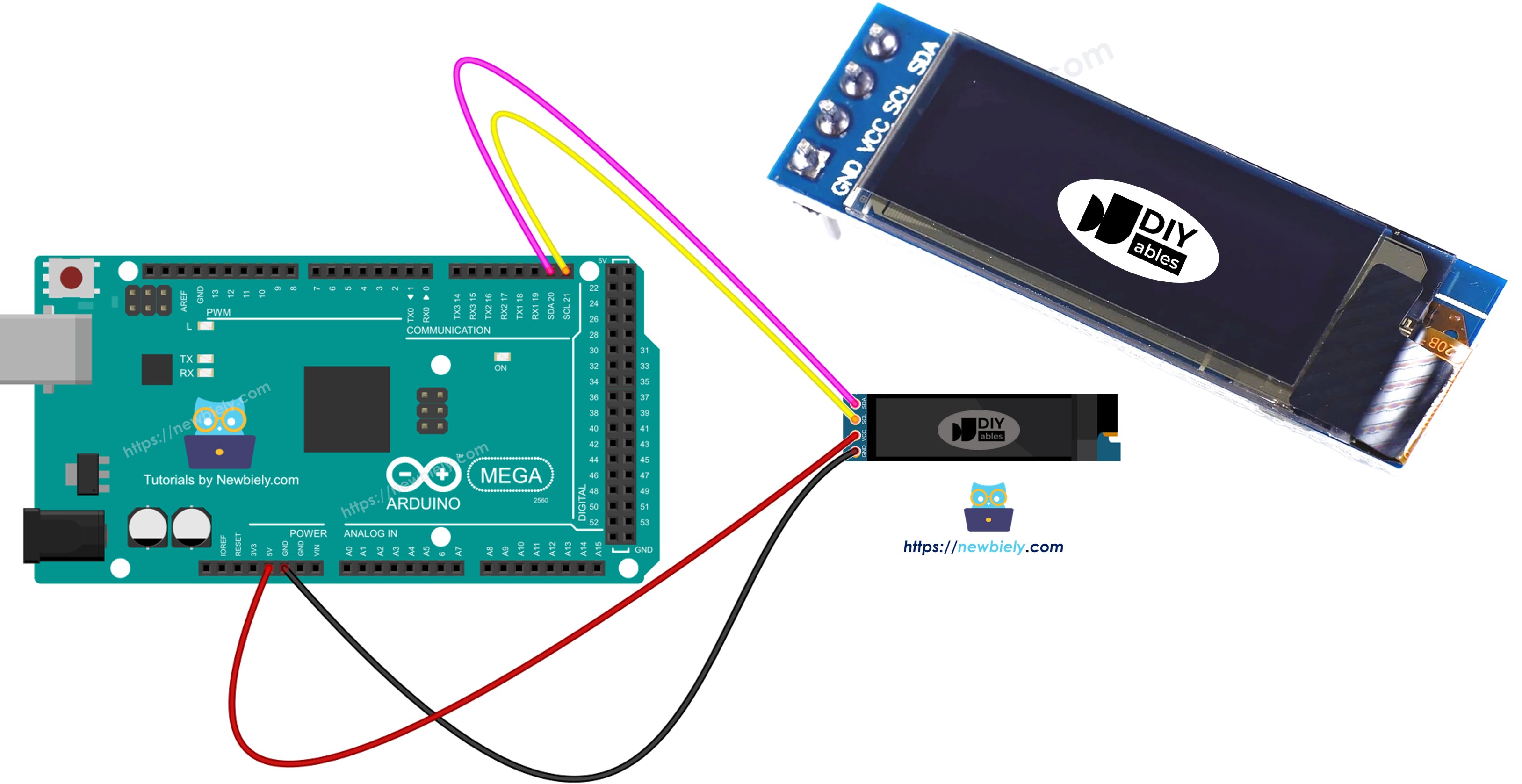 Arduino Mega OLED I2C display
