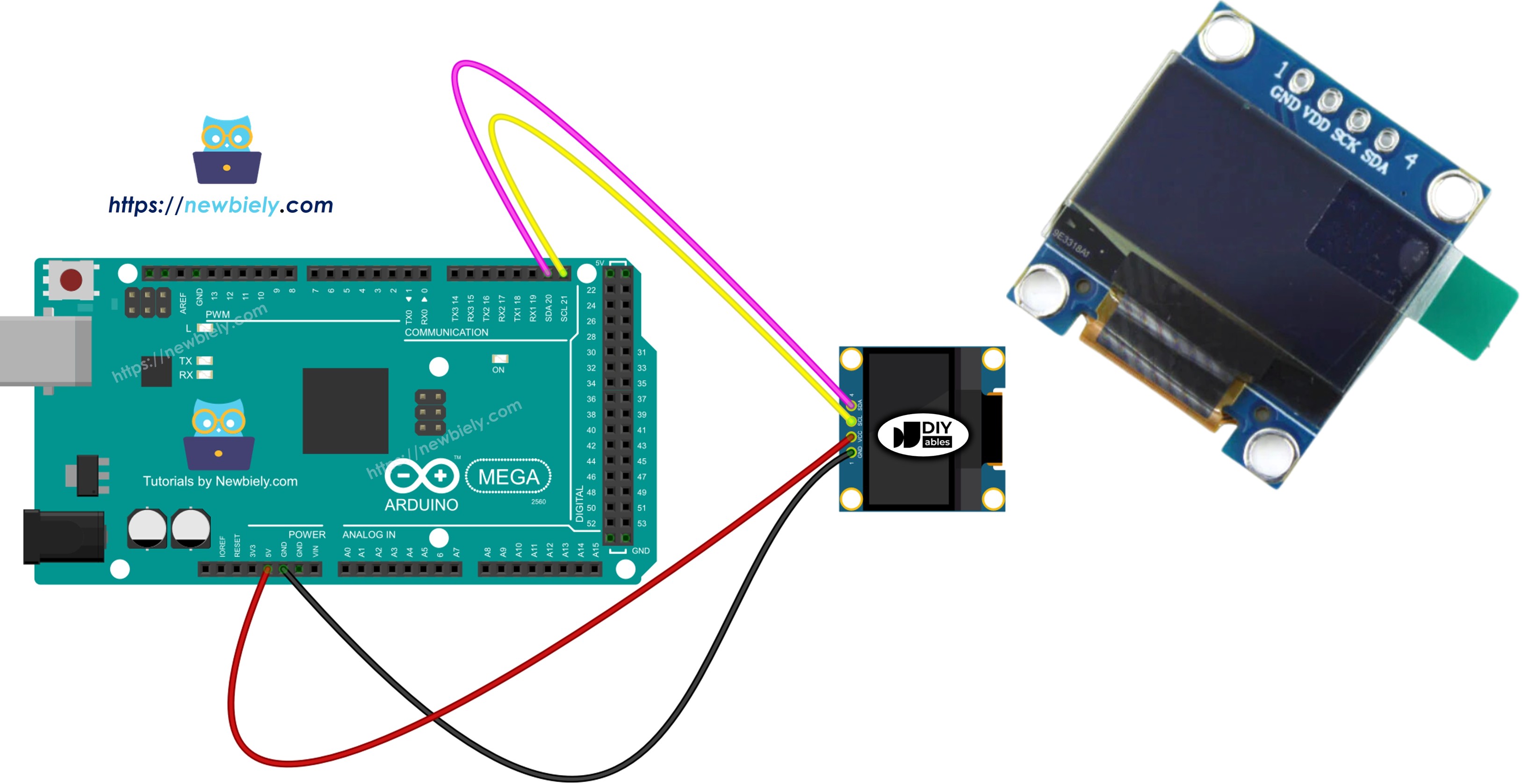 Arduino Mega écran OLED I2C