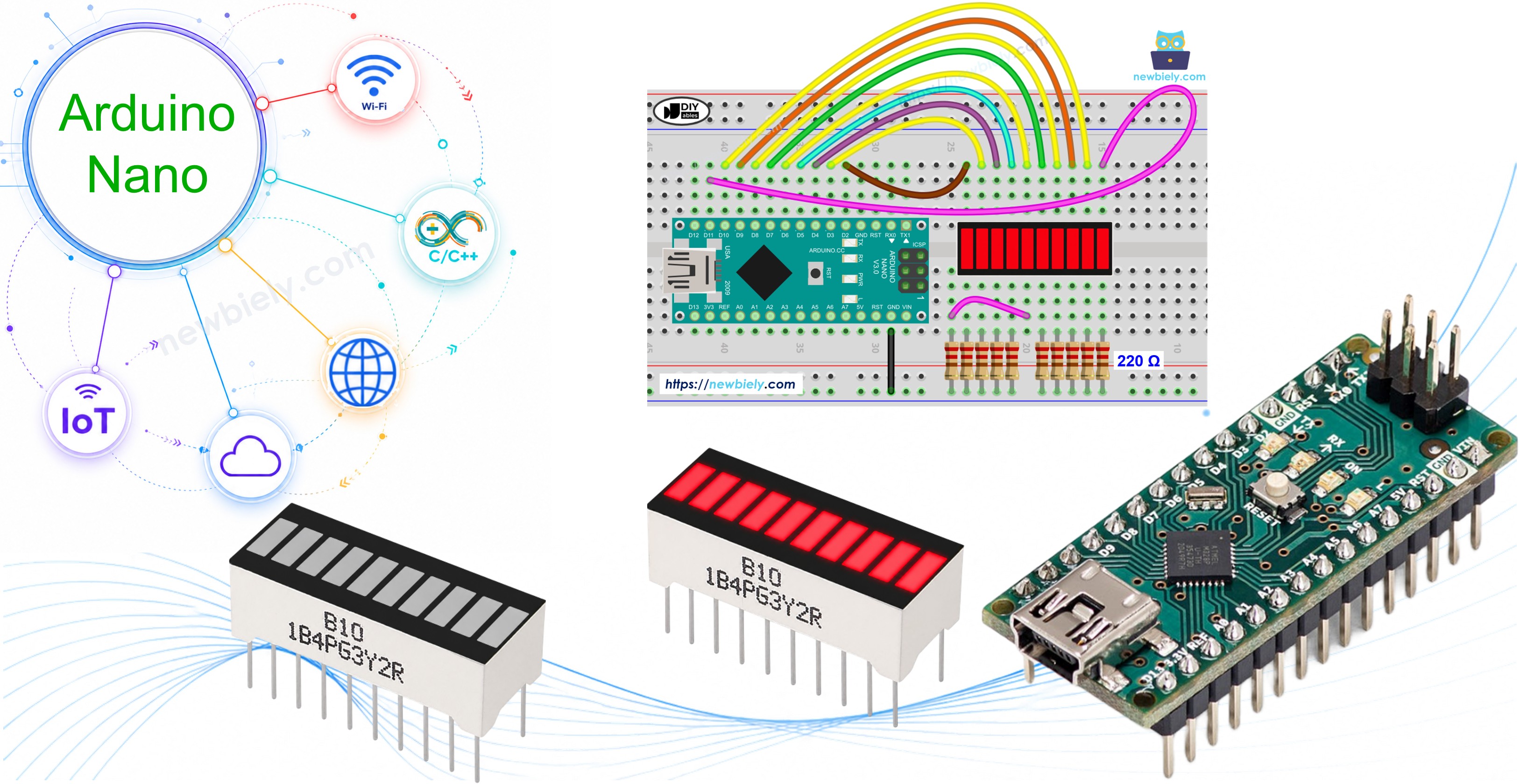 Arduino Nano et bargraphe LED à 10 segments