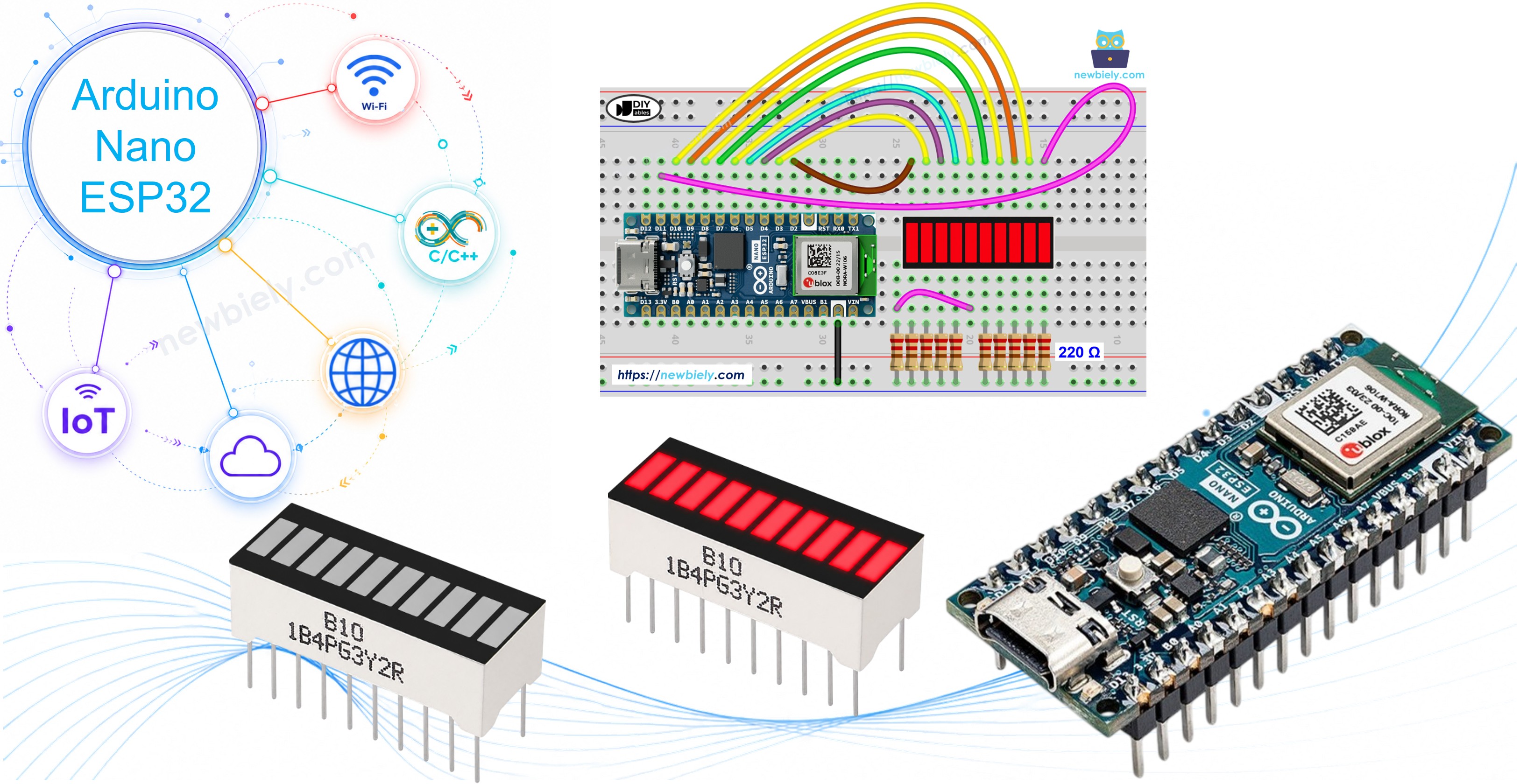 Arduino Nano ESP32 et bargraphe LED à 10 segments
