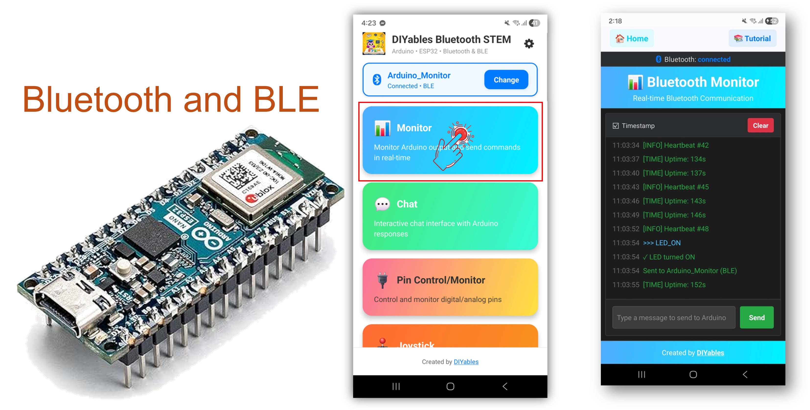 Exemple de moniteur Bluetooth Arduino Nano ESP32 - Moniteur série sans fil via tutoriel BLE