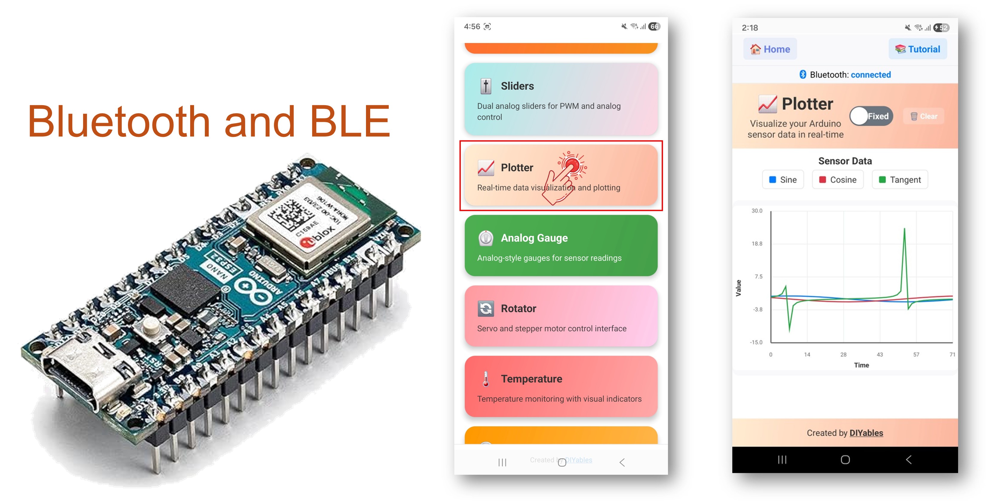 Exemple de traceur Bluetooth Arduino Nano ESP32 - Visualisation de données en temps réel via tutoriel BLE
