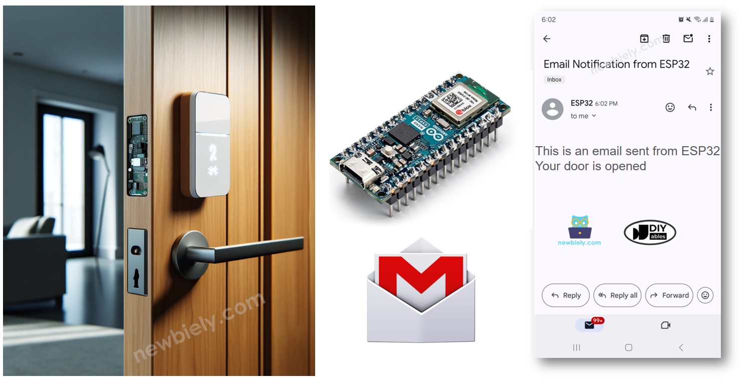 Notification par e-mail d'ouverture de porte Arduino Nano ESP32