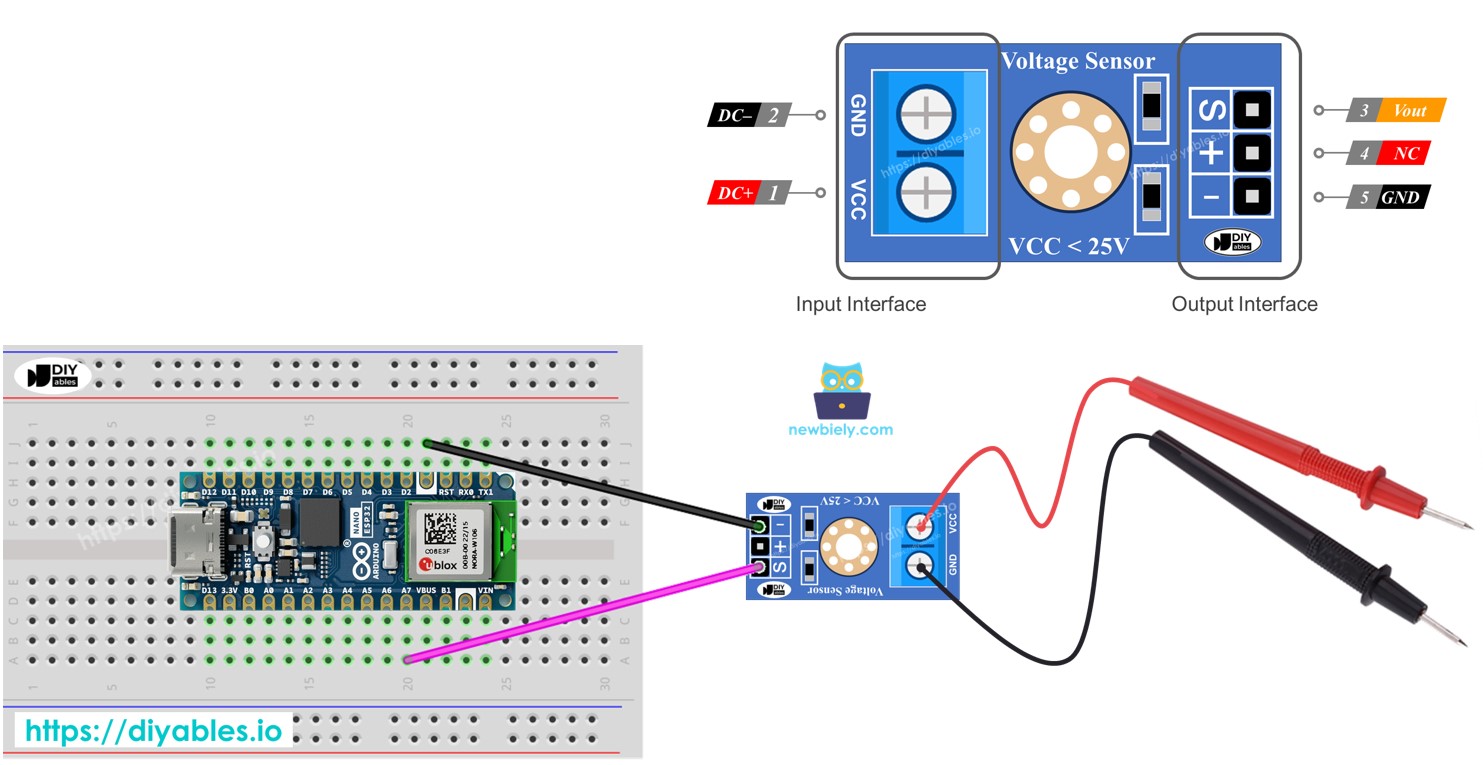 Capteur de tension Arduino Nano ESP32