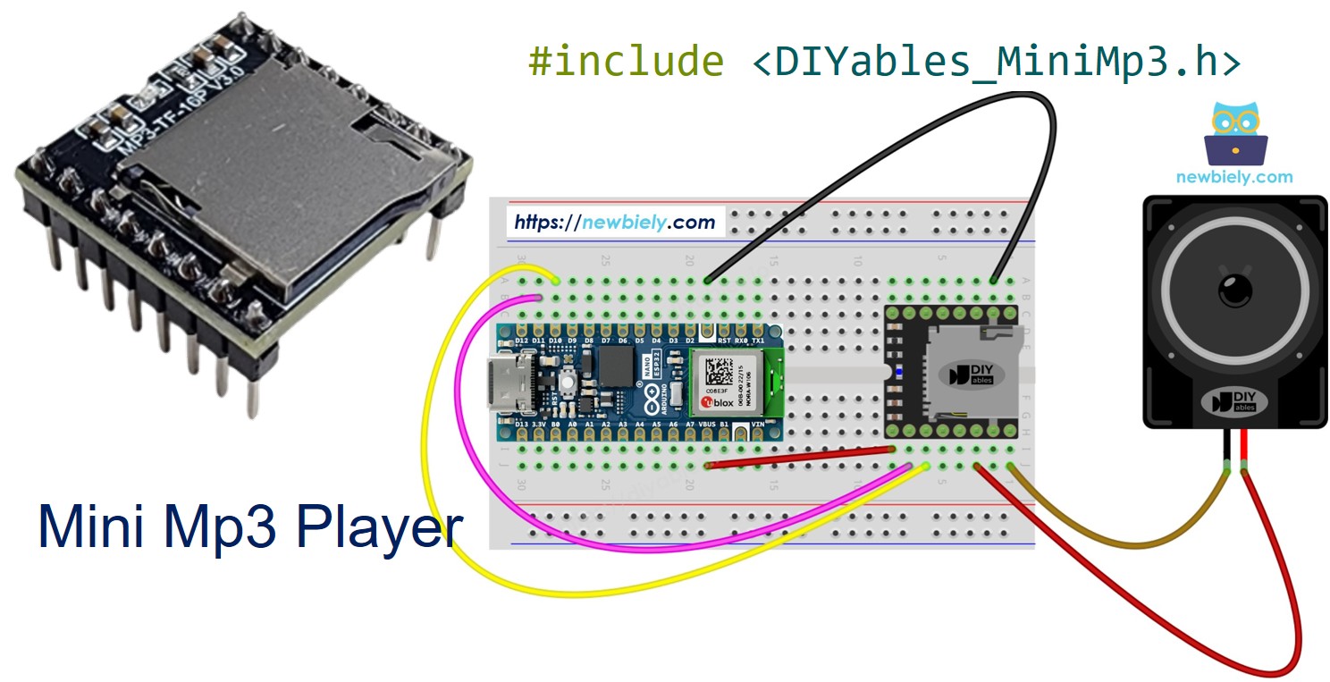 Arduino Nano ESP32 lecteur Mini Mp3