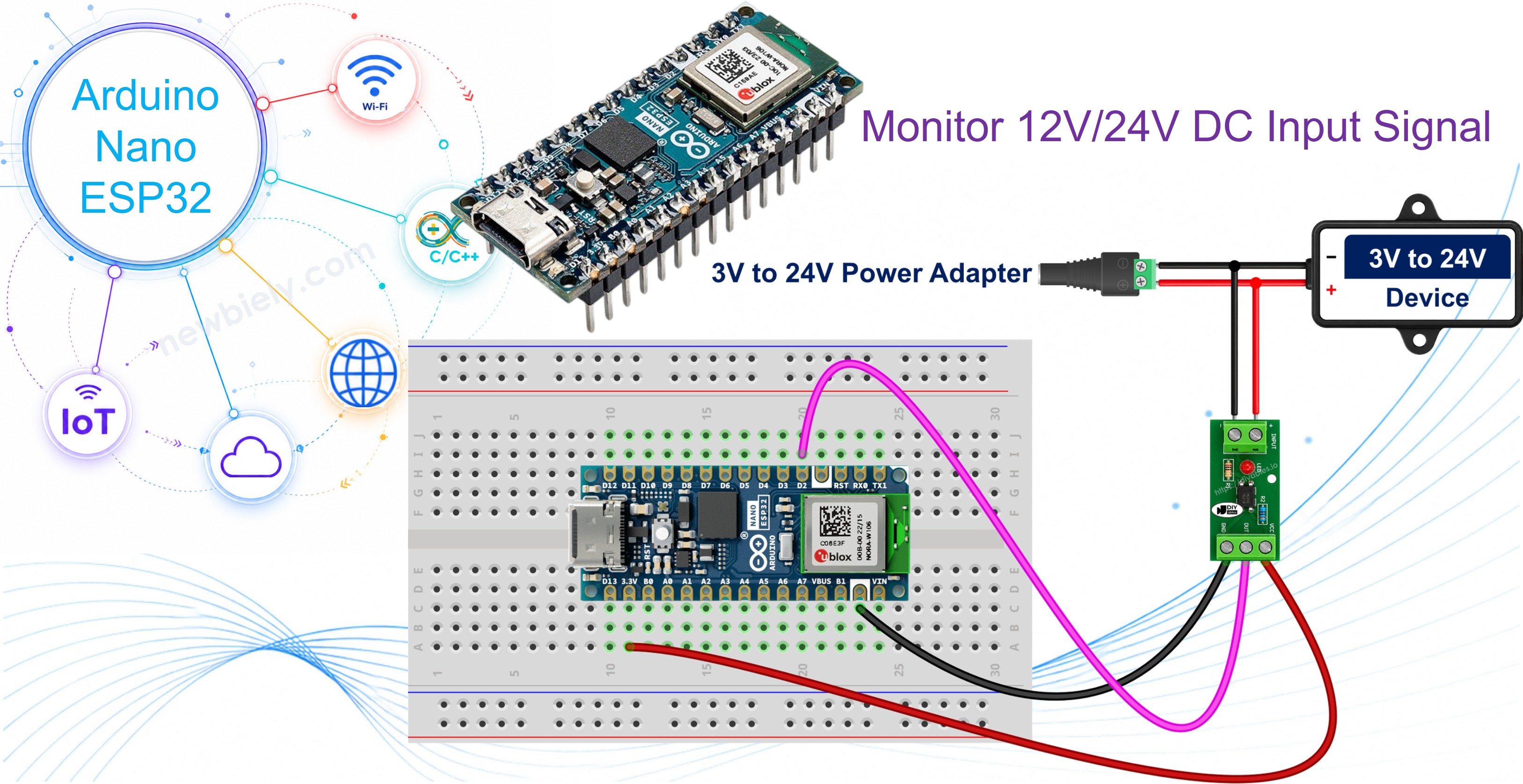 Arduino Nano ESP32 et optocoupleur PC817 pour entrée numérique isolée 12V et 24V