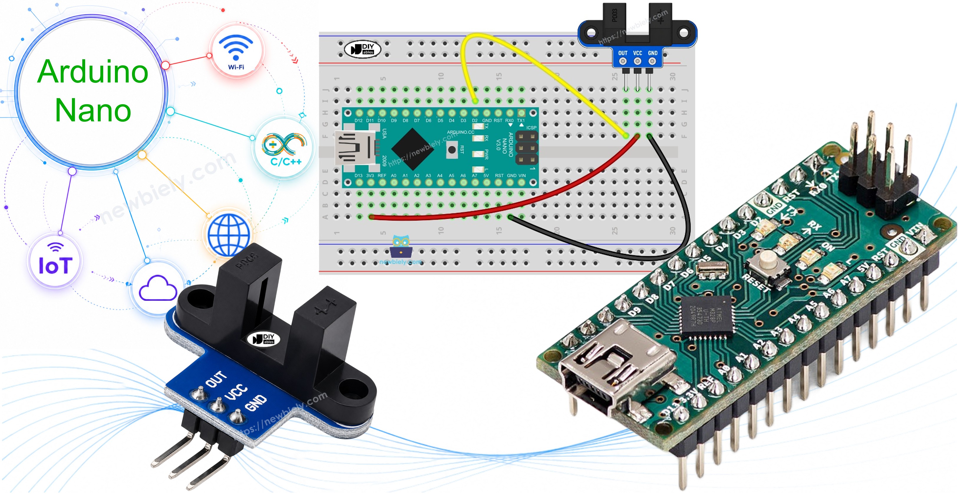 Capteur de vitesse optique à fente IR avec Arduino Nano