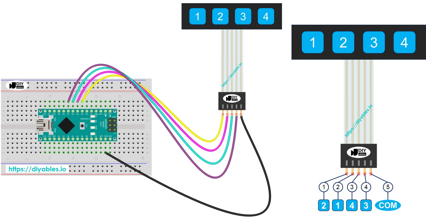 Arduino Nano Clavier 1x4