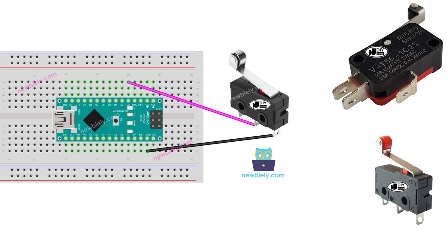 Arduino Nano avec interrupteur de fin de course