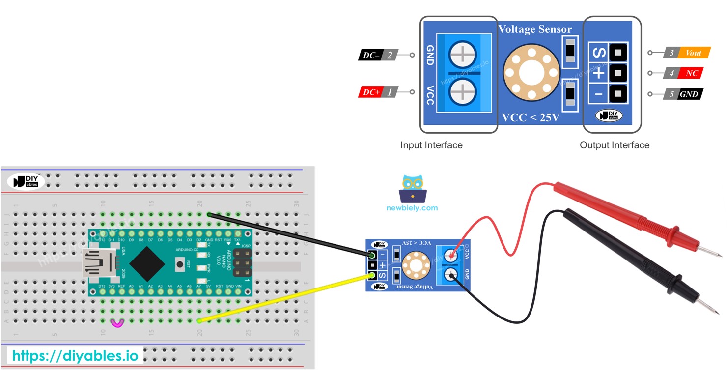 Capteur de tension Arduino Nano