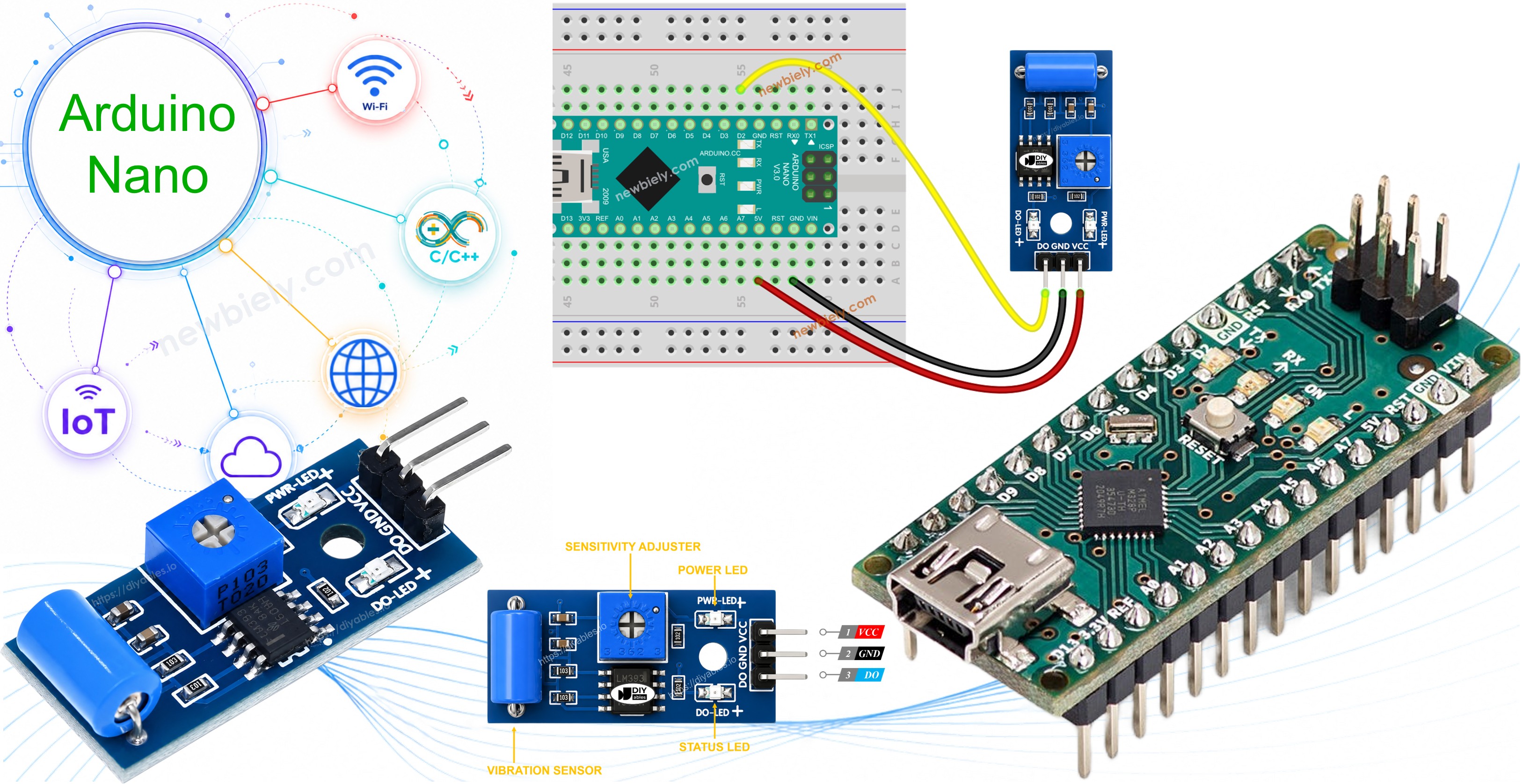 Arduino Nano Capteur de vibration SW-420