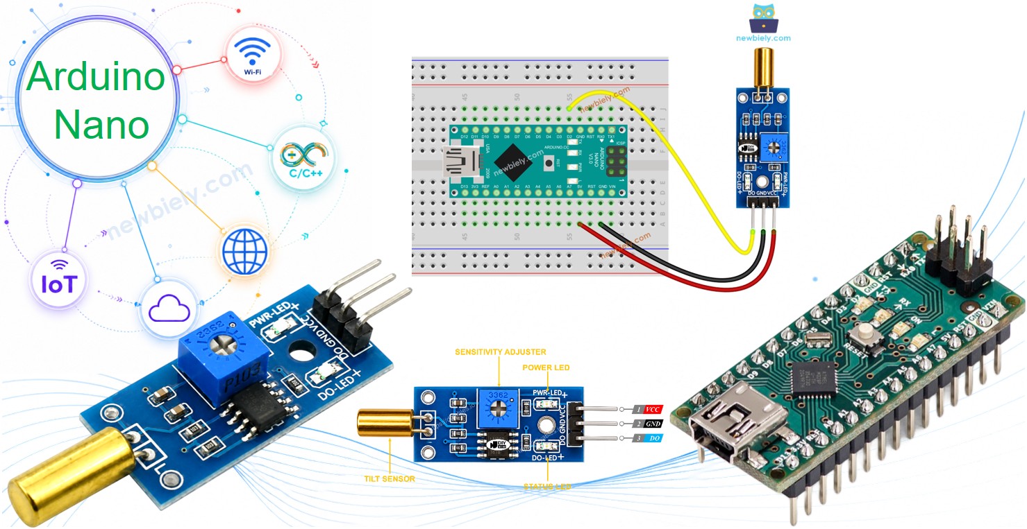 Arduino Nano SW520D tilt sensor