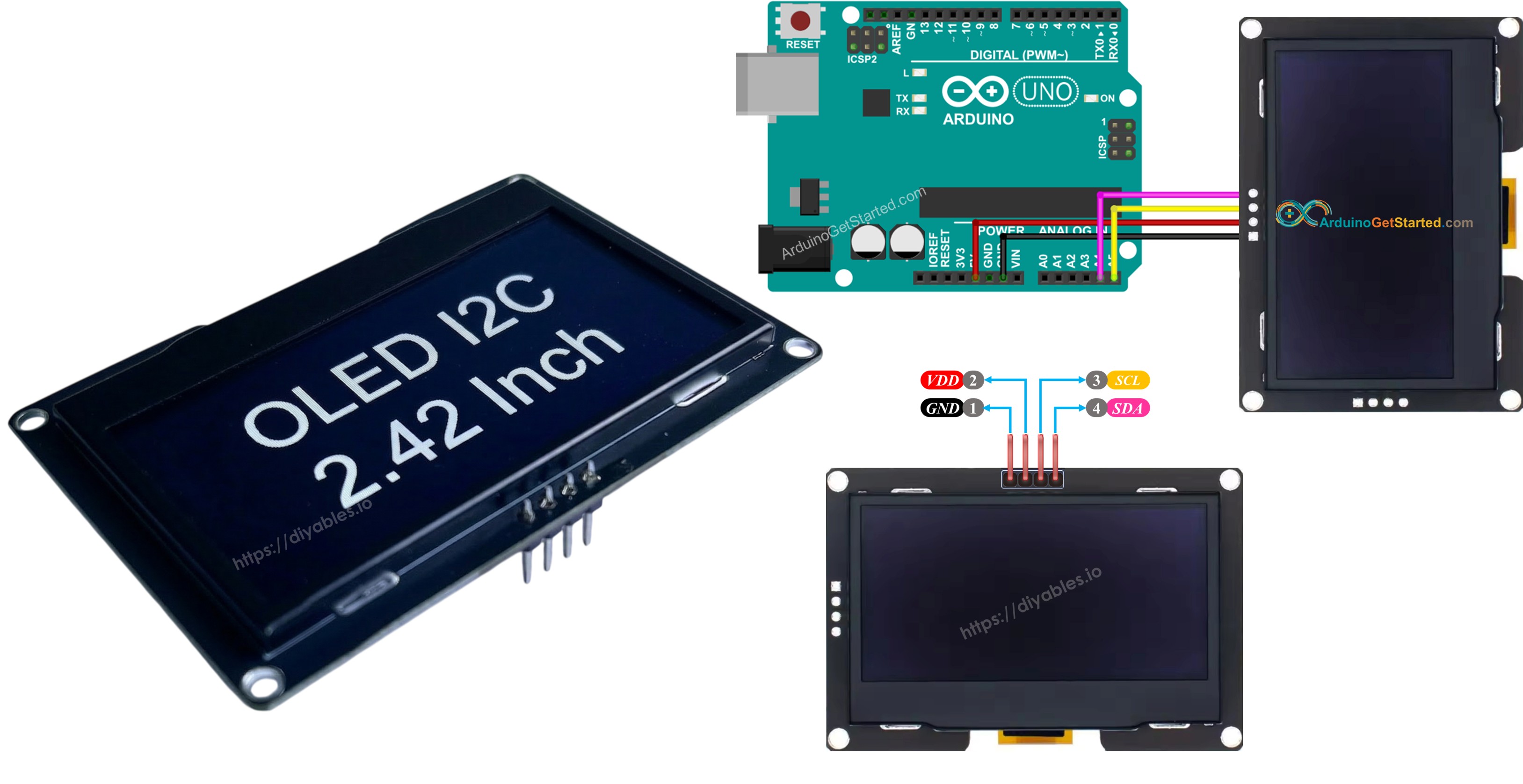 Écran OLED SSD1309 pour Arduino