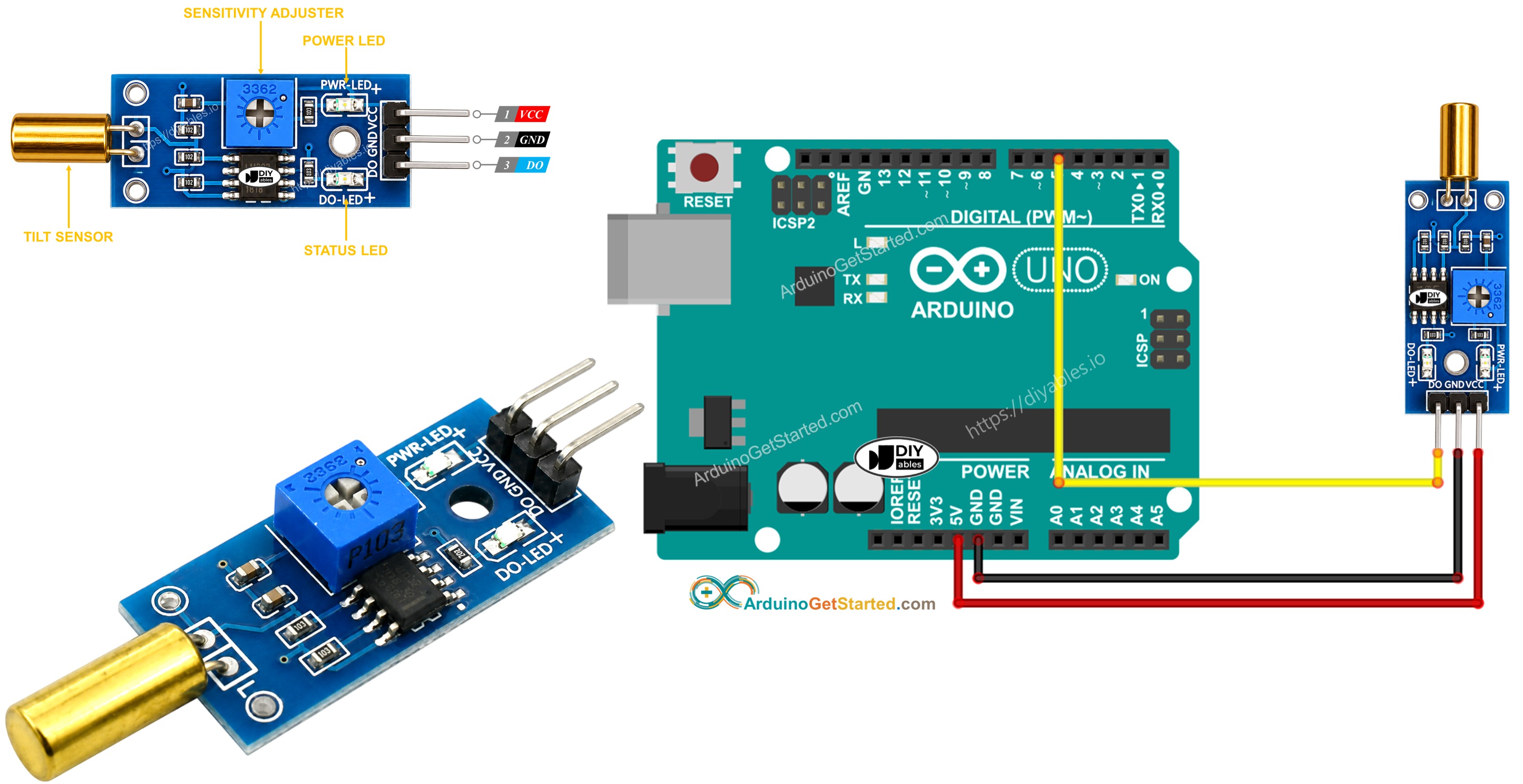 Arduino SW520D tilt sensor