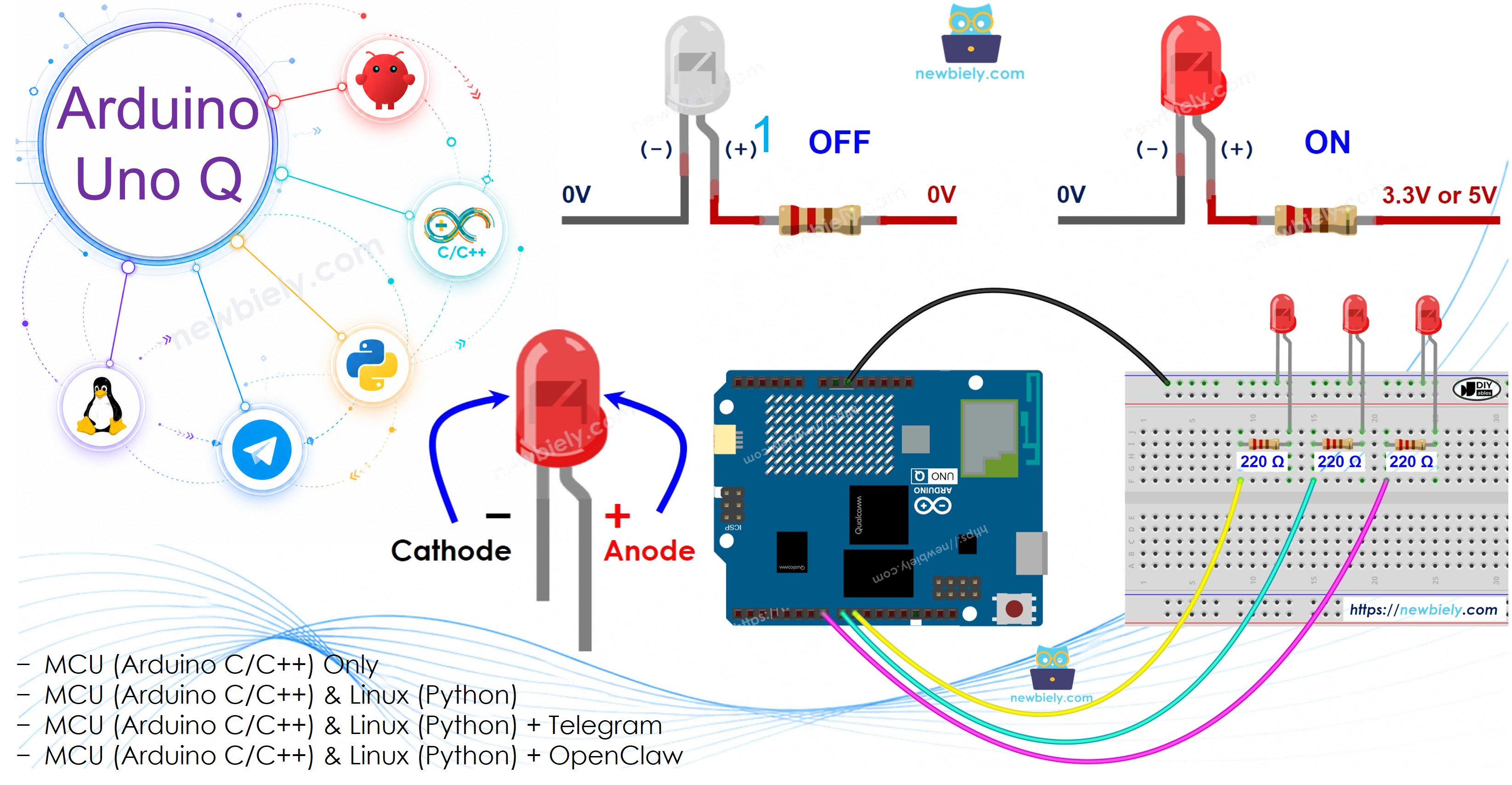 Arduino UNO Q - Faire Clignoter Plusieurs LEDs