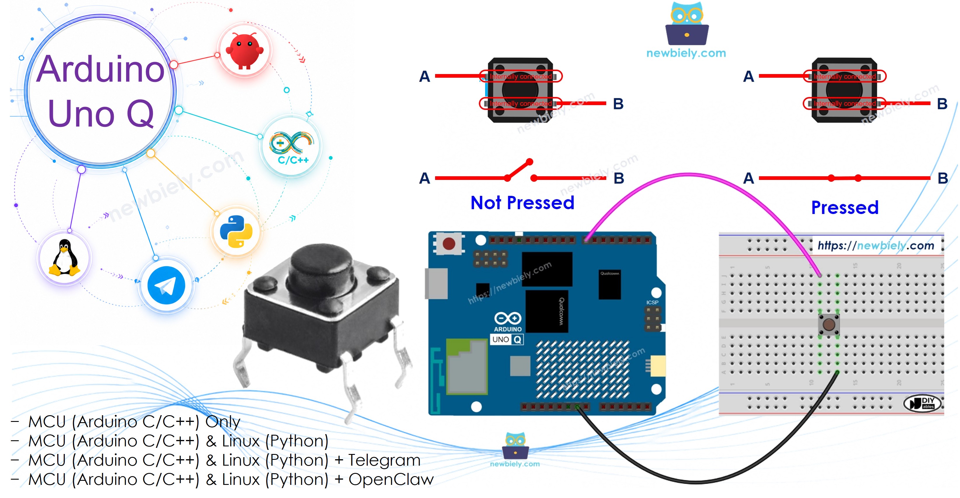 Arduino UNO Q Bouton