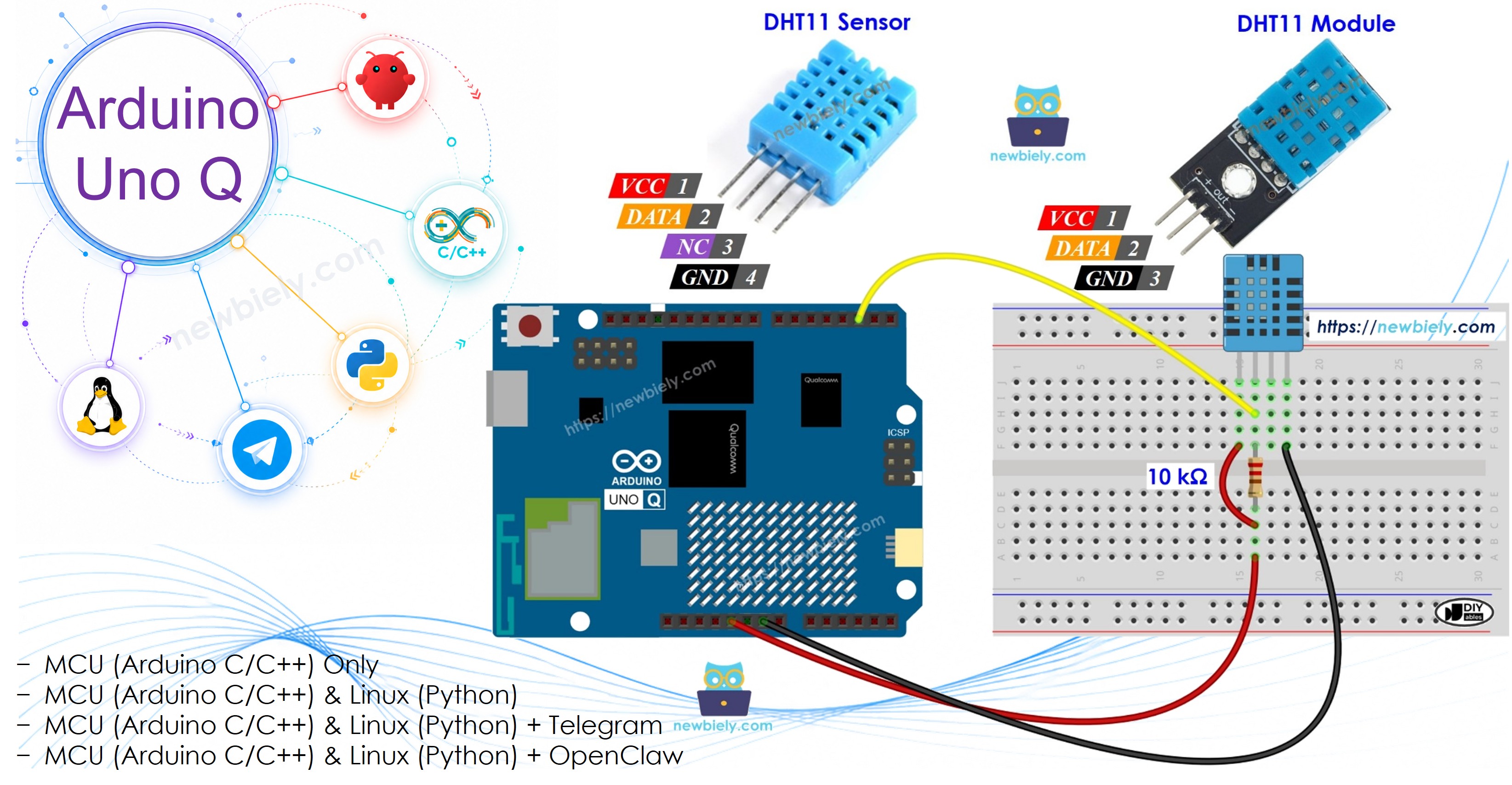 Arduino UNO Q Capteur de Température et d'Humidité DHT11
