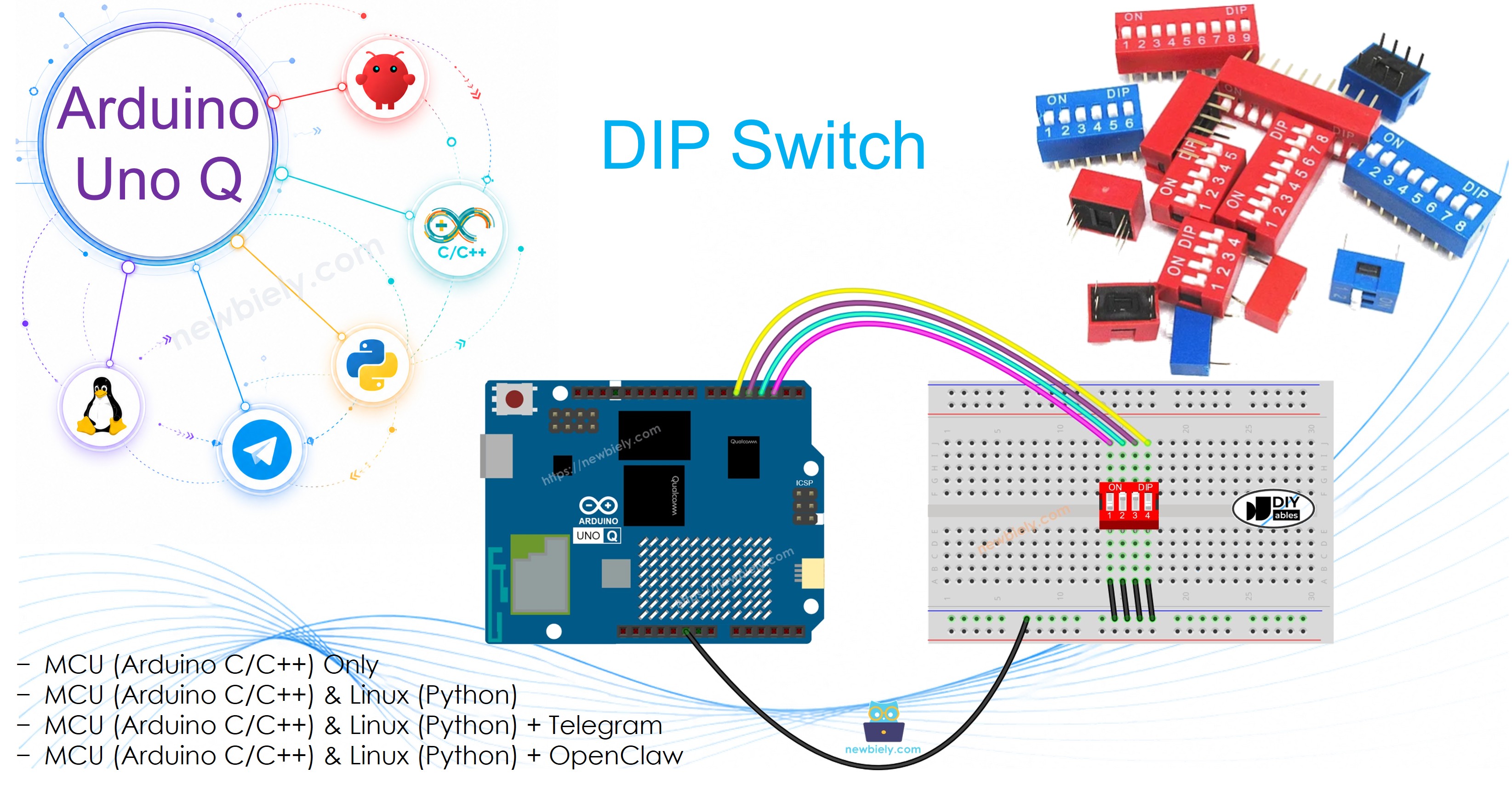 Arduino UNO Q - Commutateur DIP