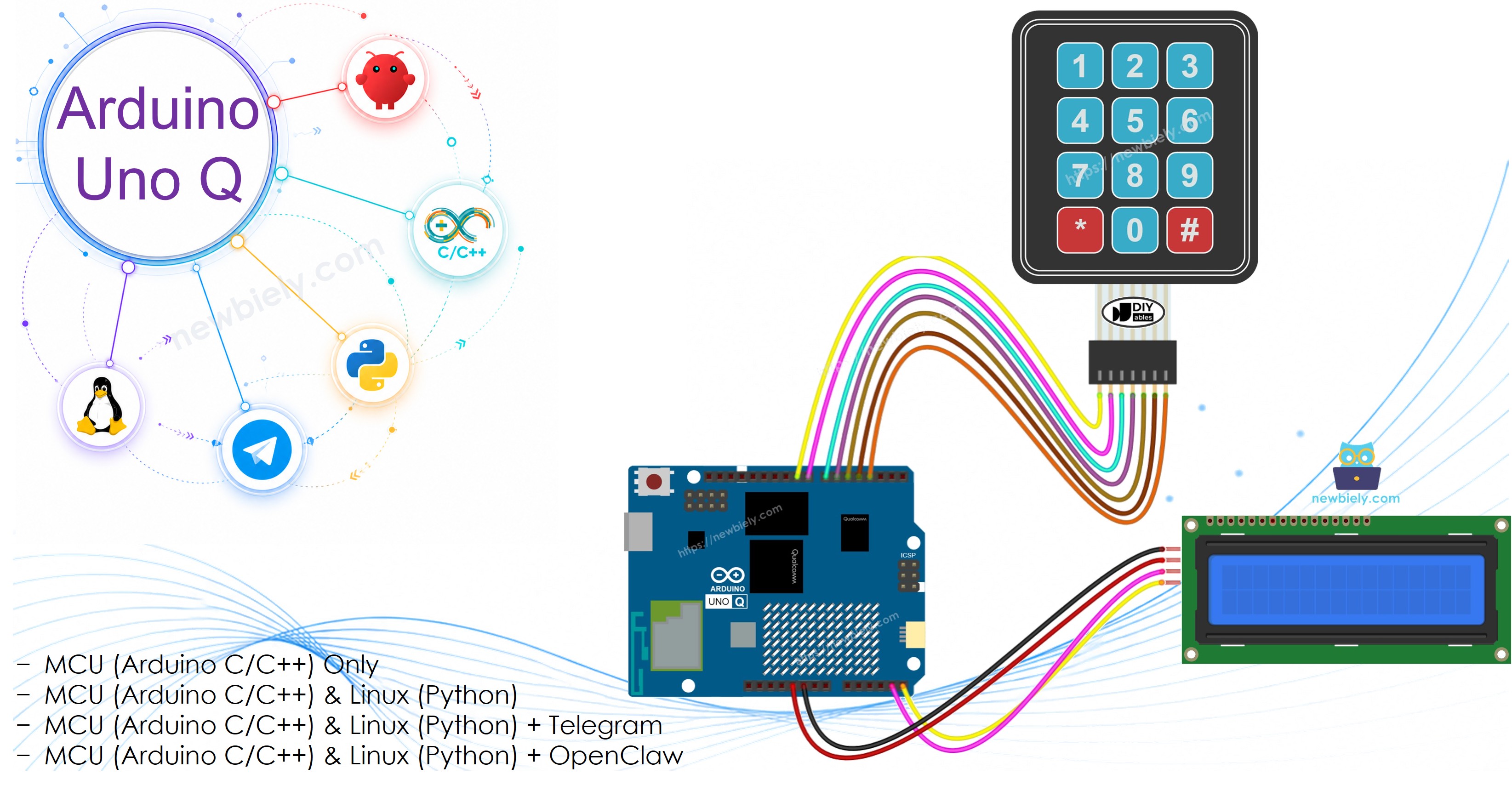 Arduino UNO Q Clavier LCD