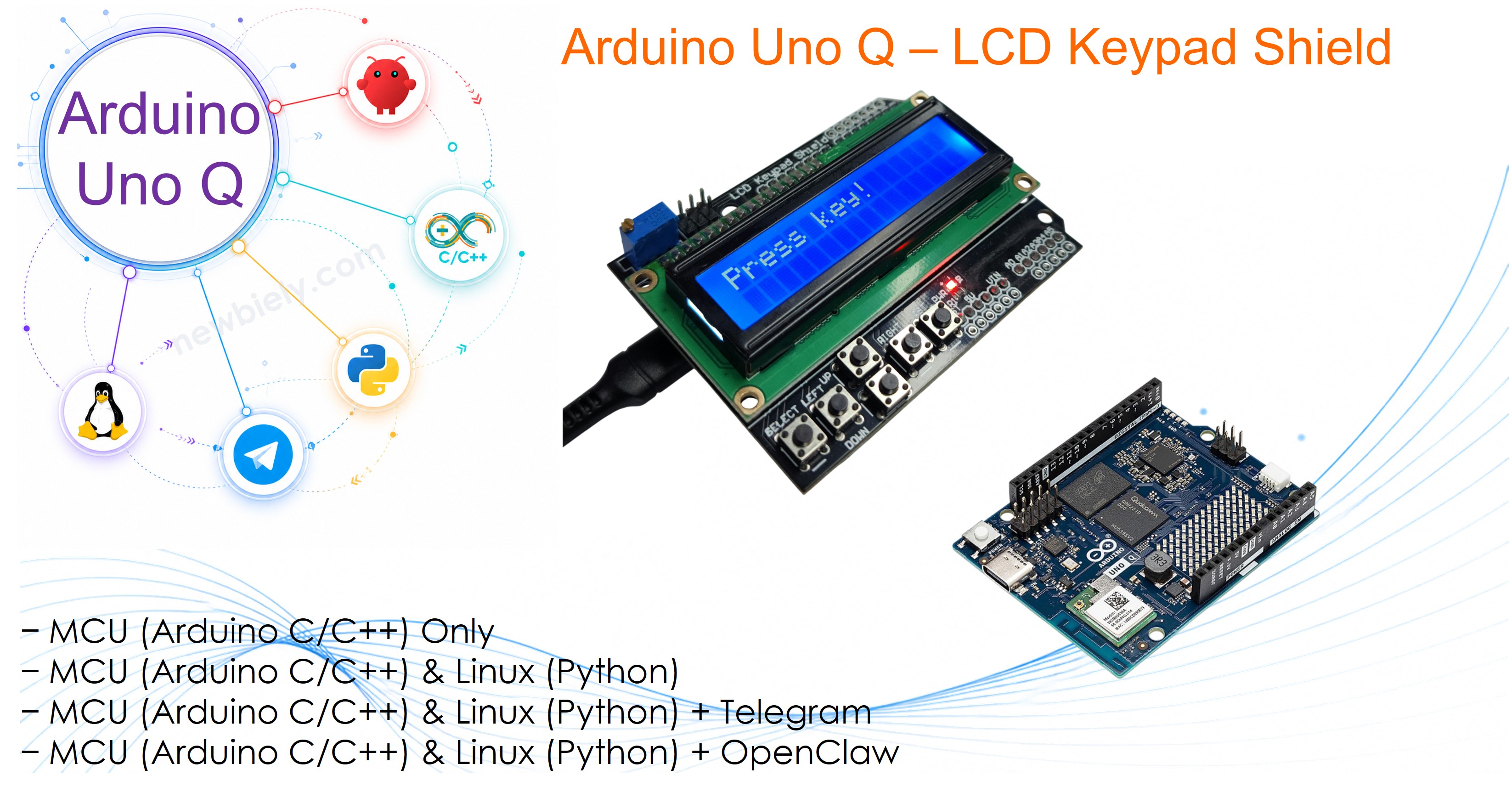 Arduino UNO Q - Shield LCD Clavier