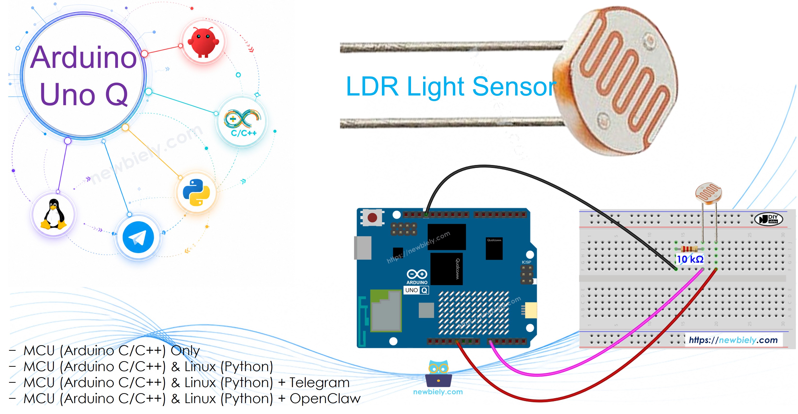 Arduino UNO Q Capteur de lumière