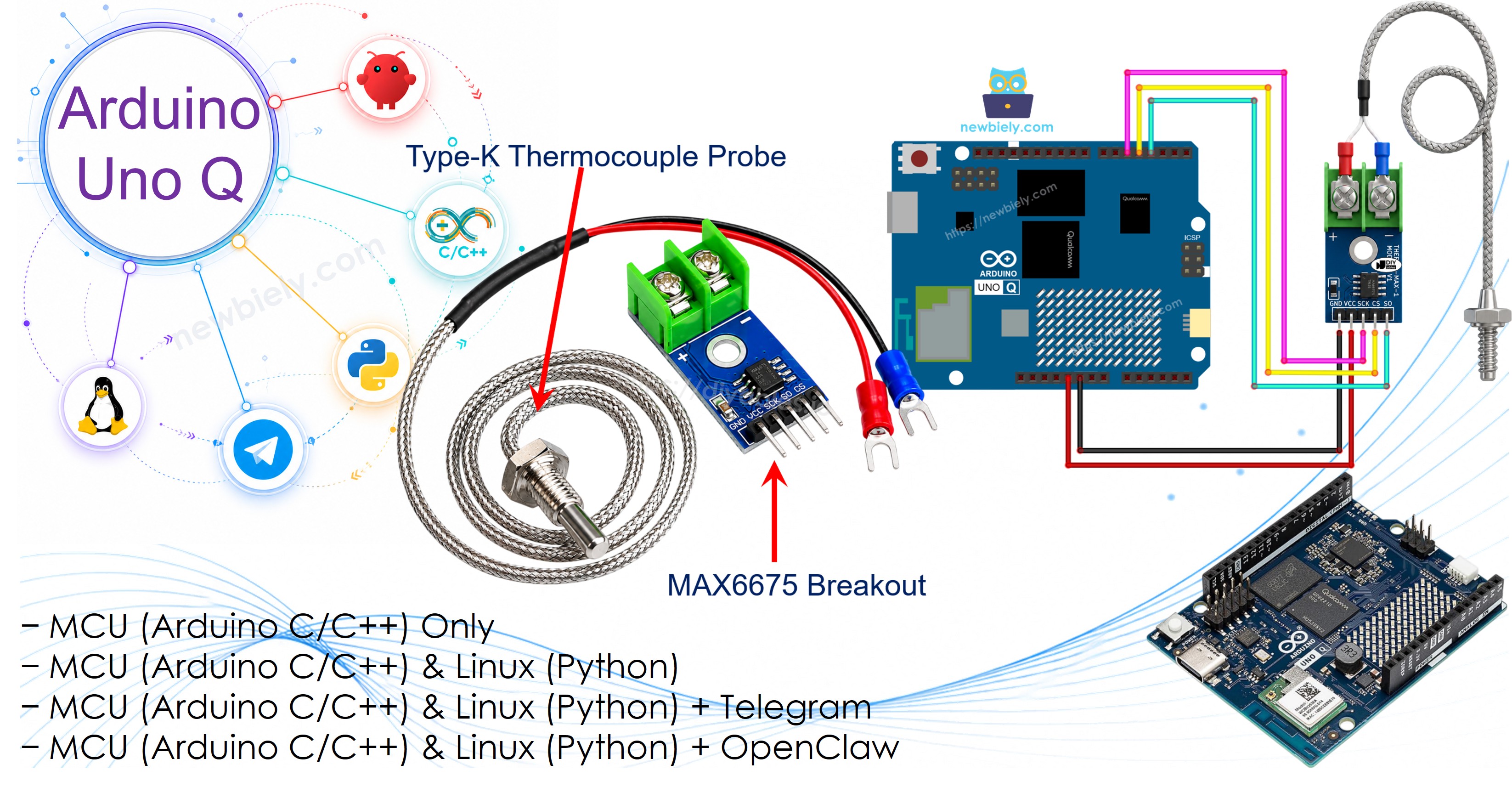 Arduino UNO Q Module Thermocouple MAX6675