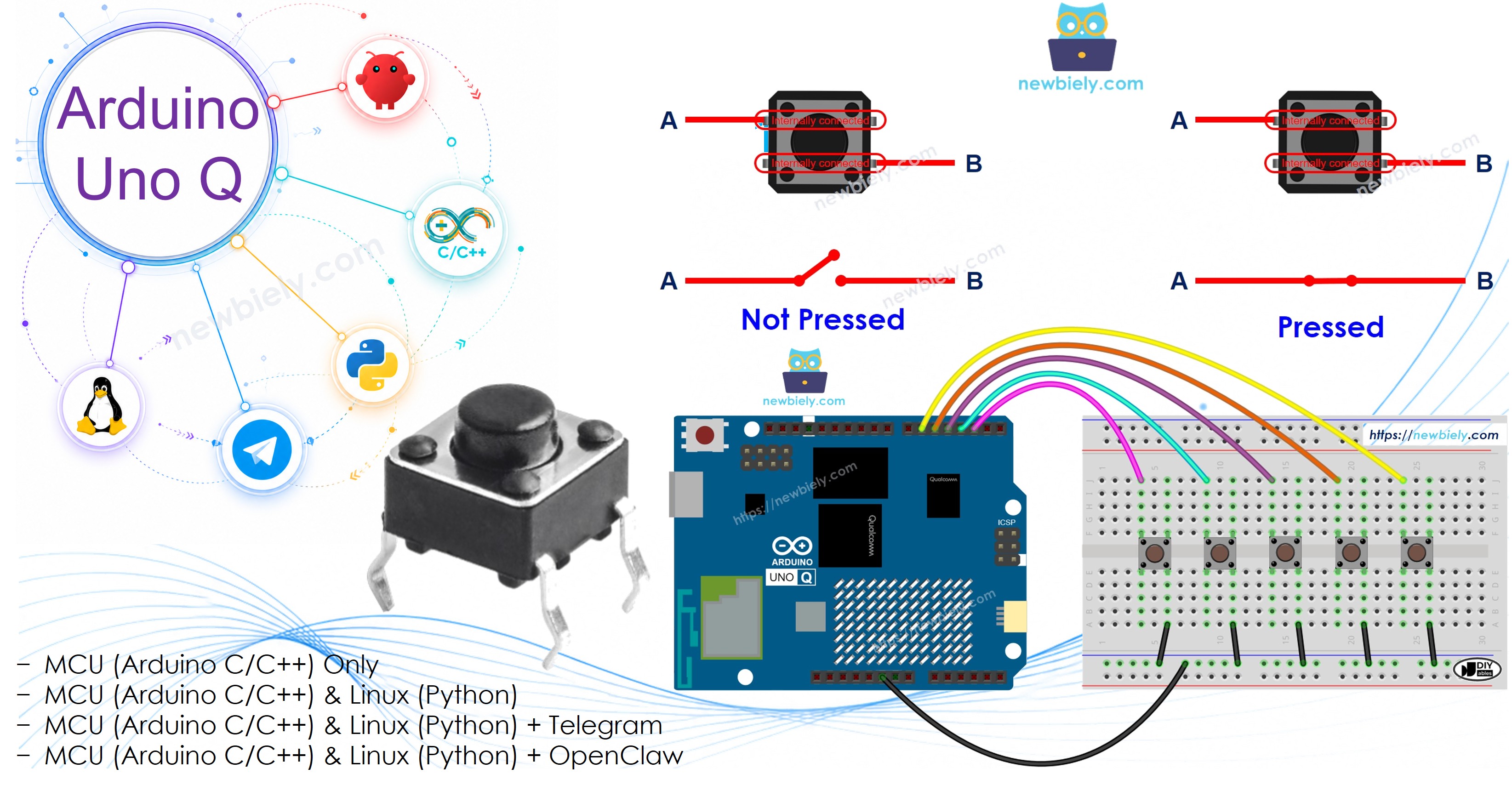 Arduino UNO Q - Boutons Multiples