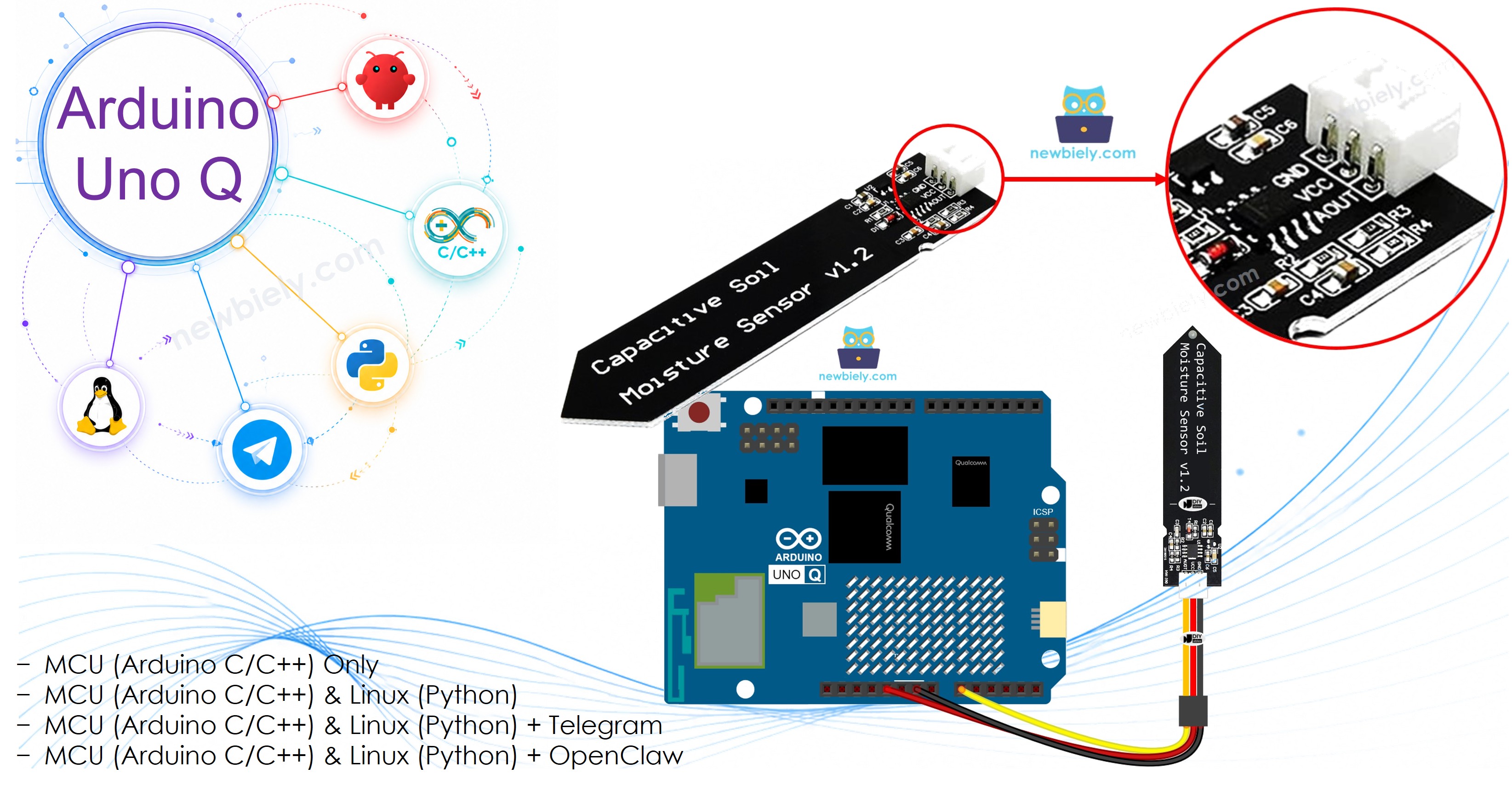 Arduino UNO Q Capteur d’humidité du sol