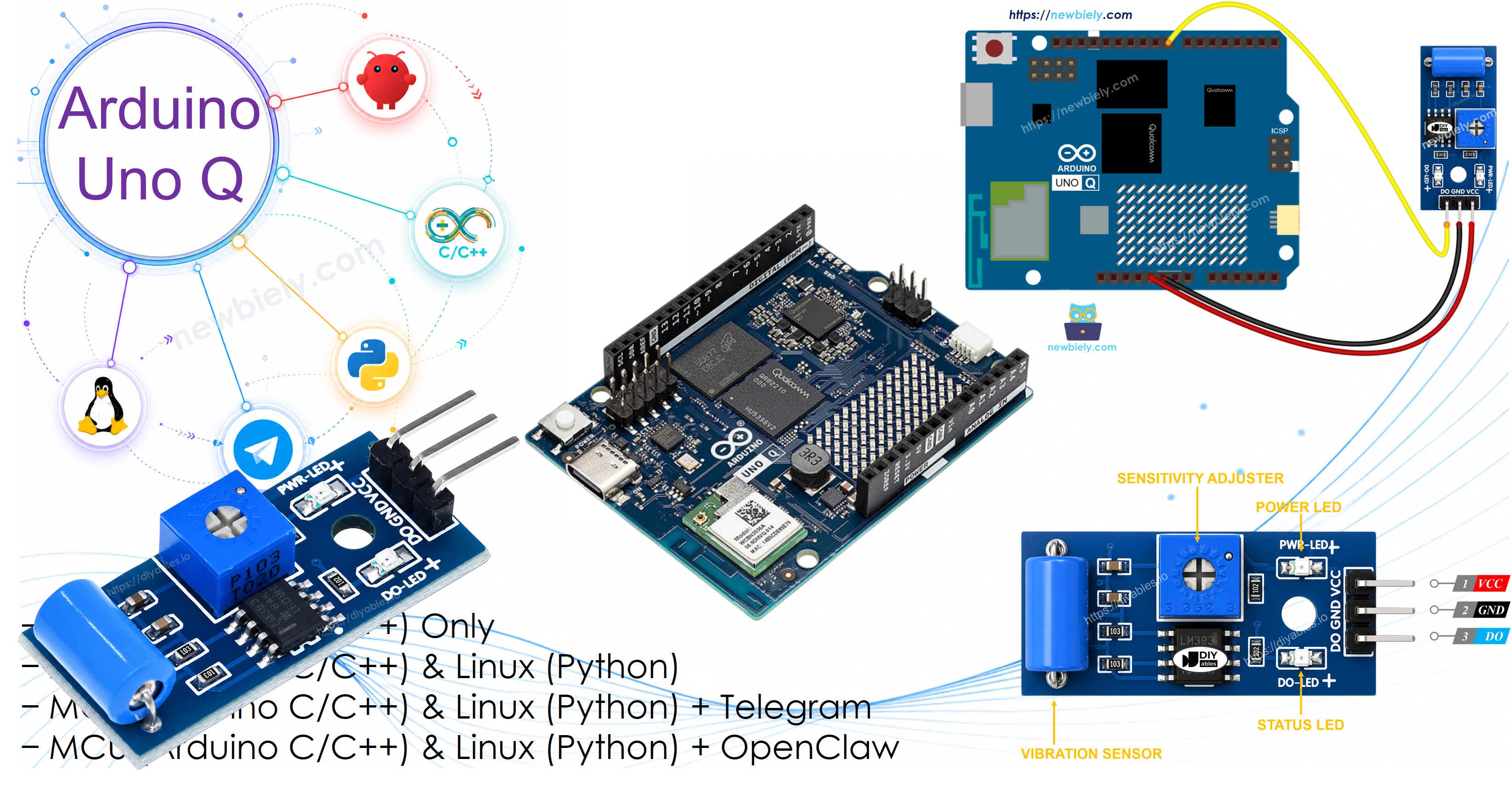 Arduino UNO Q Capteur de vibration SW-420