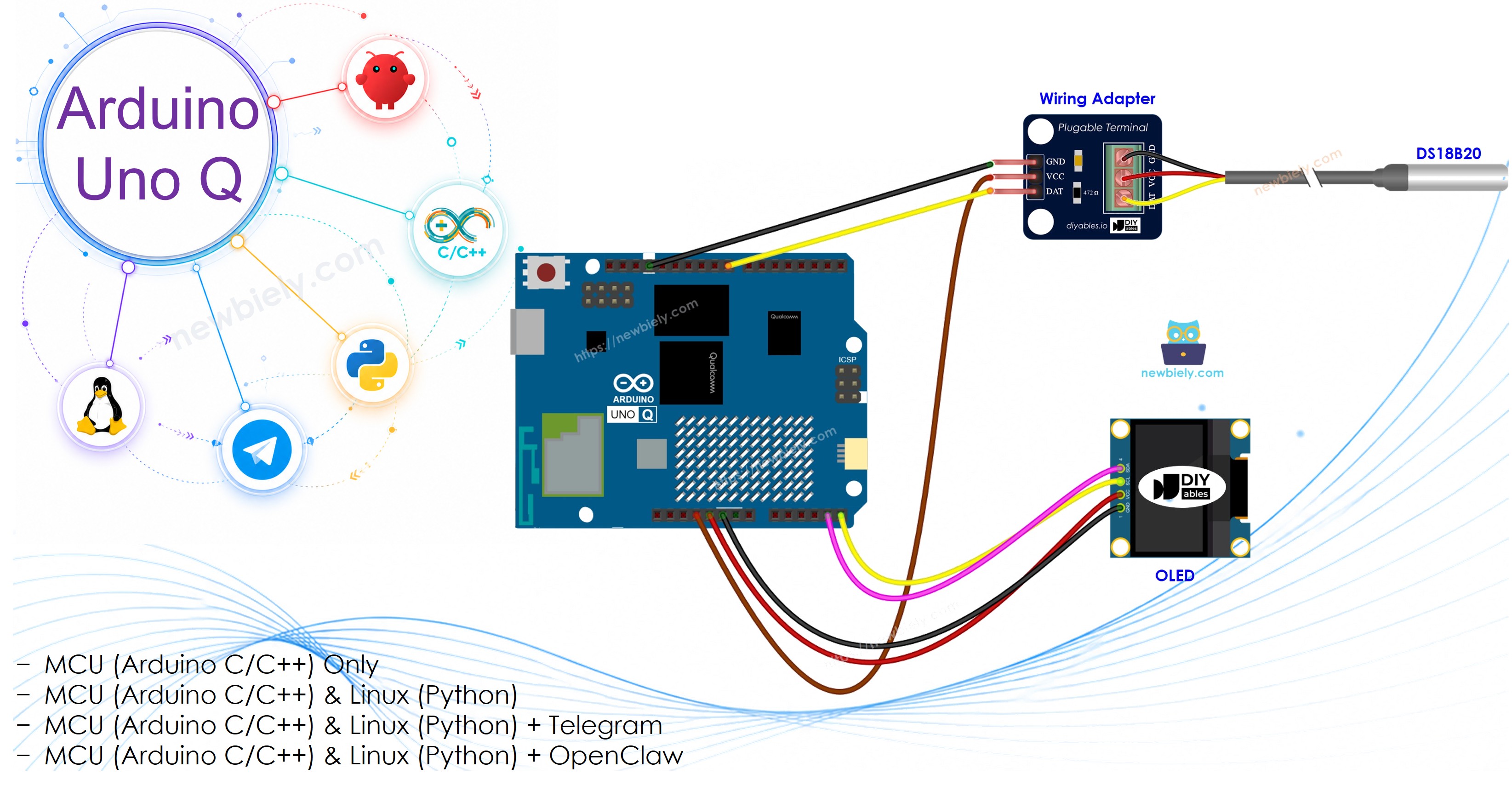 Arduino UNO Q Capteur de Température OLED
