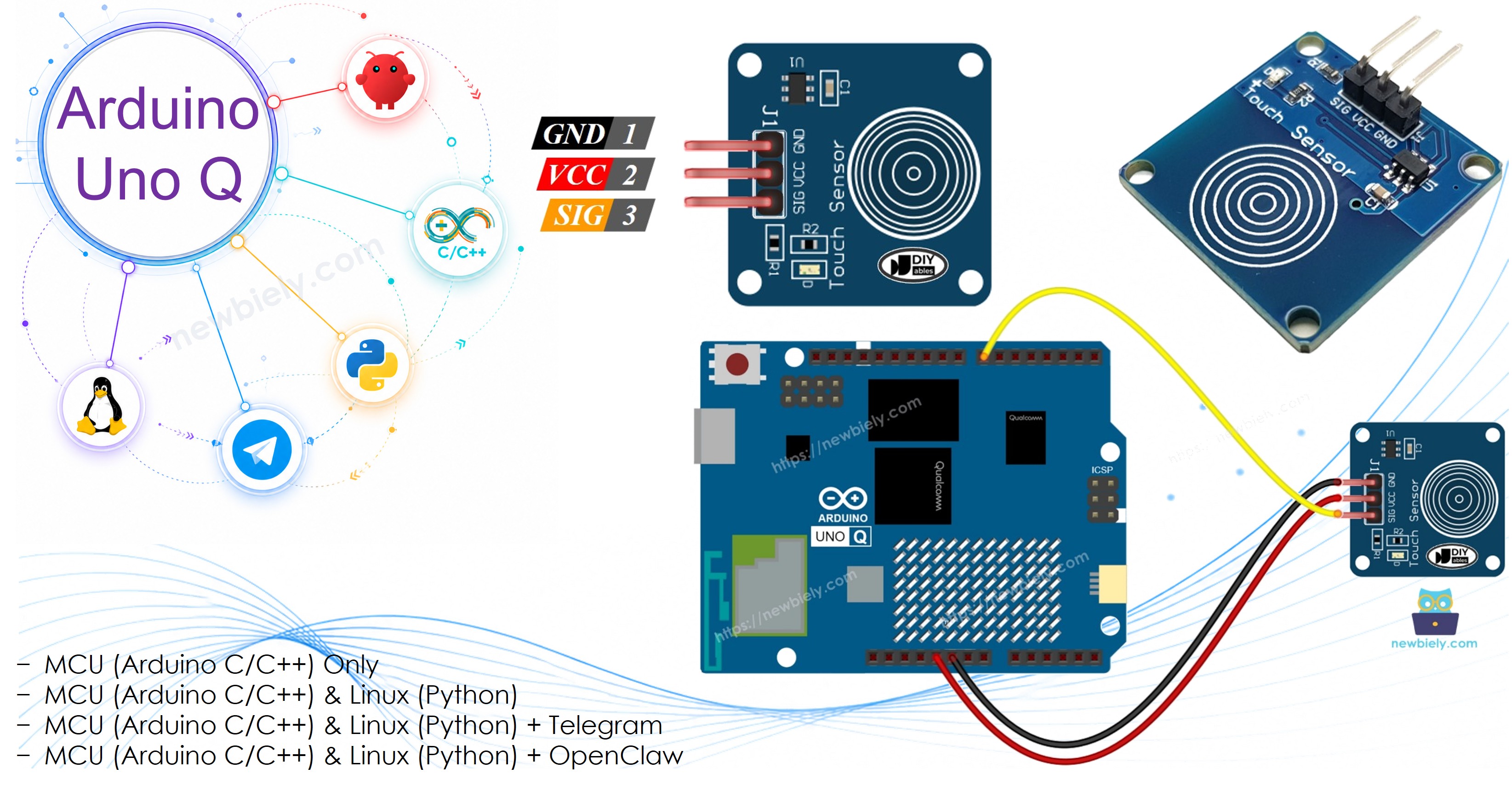 Arduino UNO Q Capteur tactile