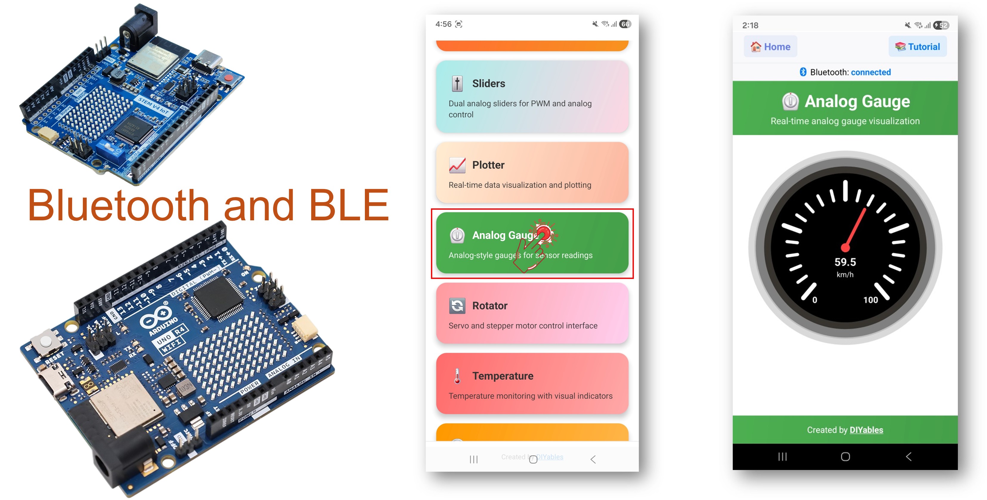Arduino UNO R4 WiFi Bluetooth Jauge Analogique Exemple - Affichage de Jauge via BLE Tutoriel