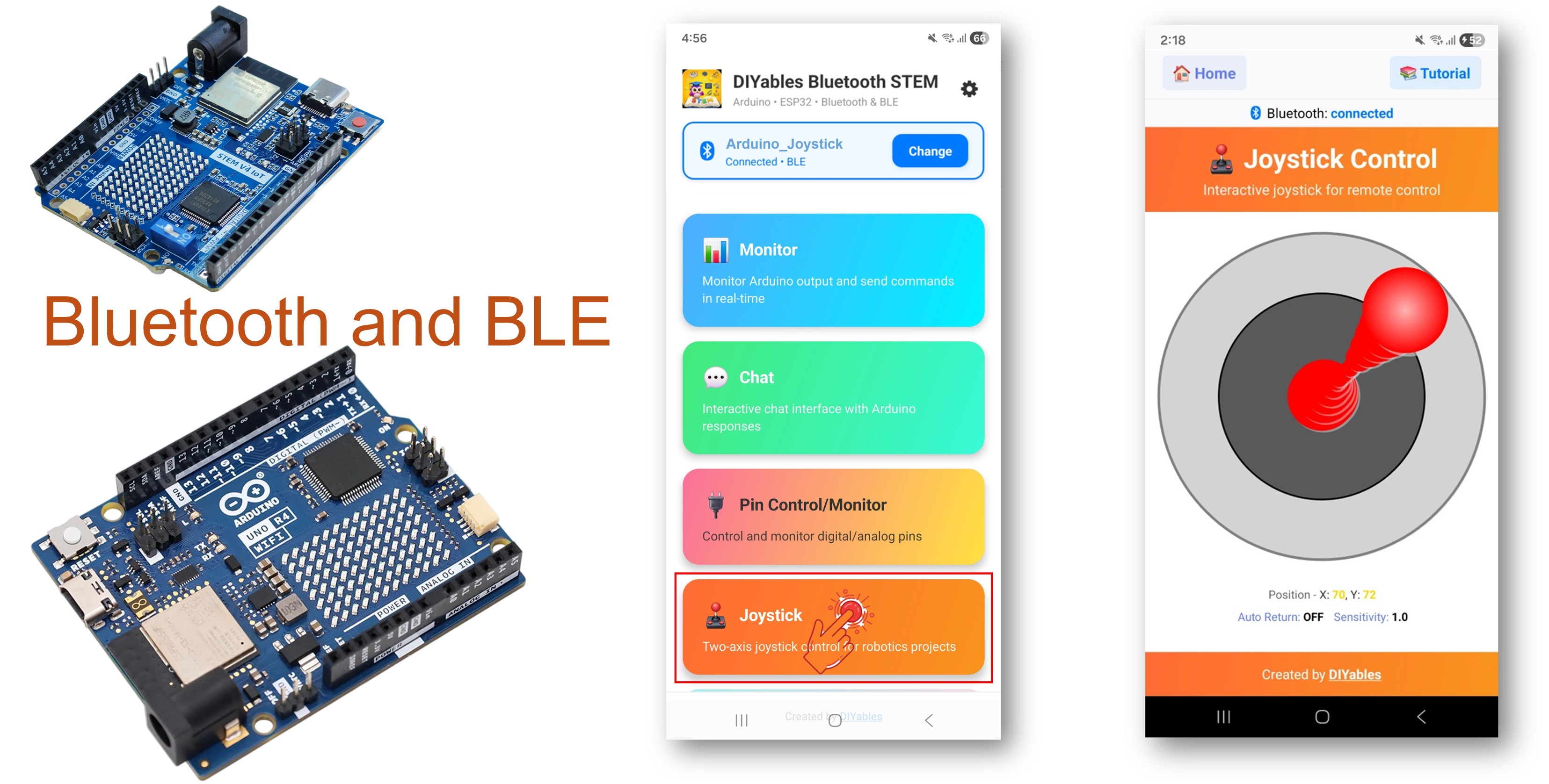Arduino UNO R4 WiFi Bluetooth Joystick - Contrôle Directionnel 2D via BLE Tutoriel