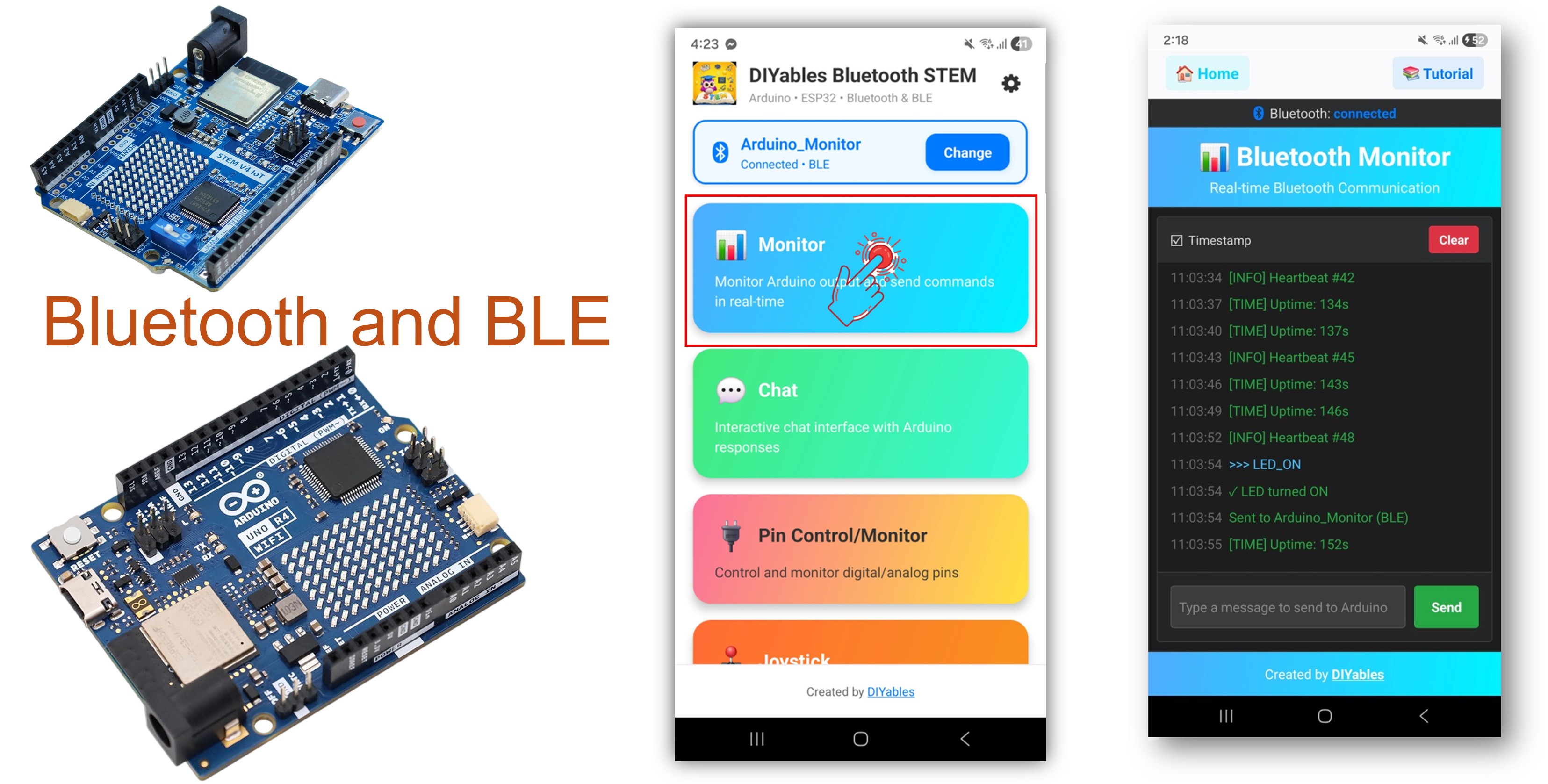 Arduino UNO R4 WiFi Exemple Moniteur Bluetooth - Tutoriel Moniteur Série Sans Fil via BLE