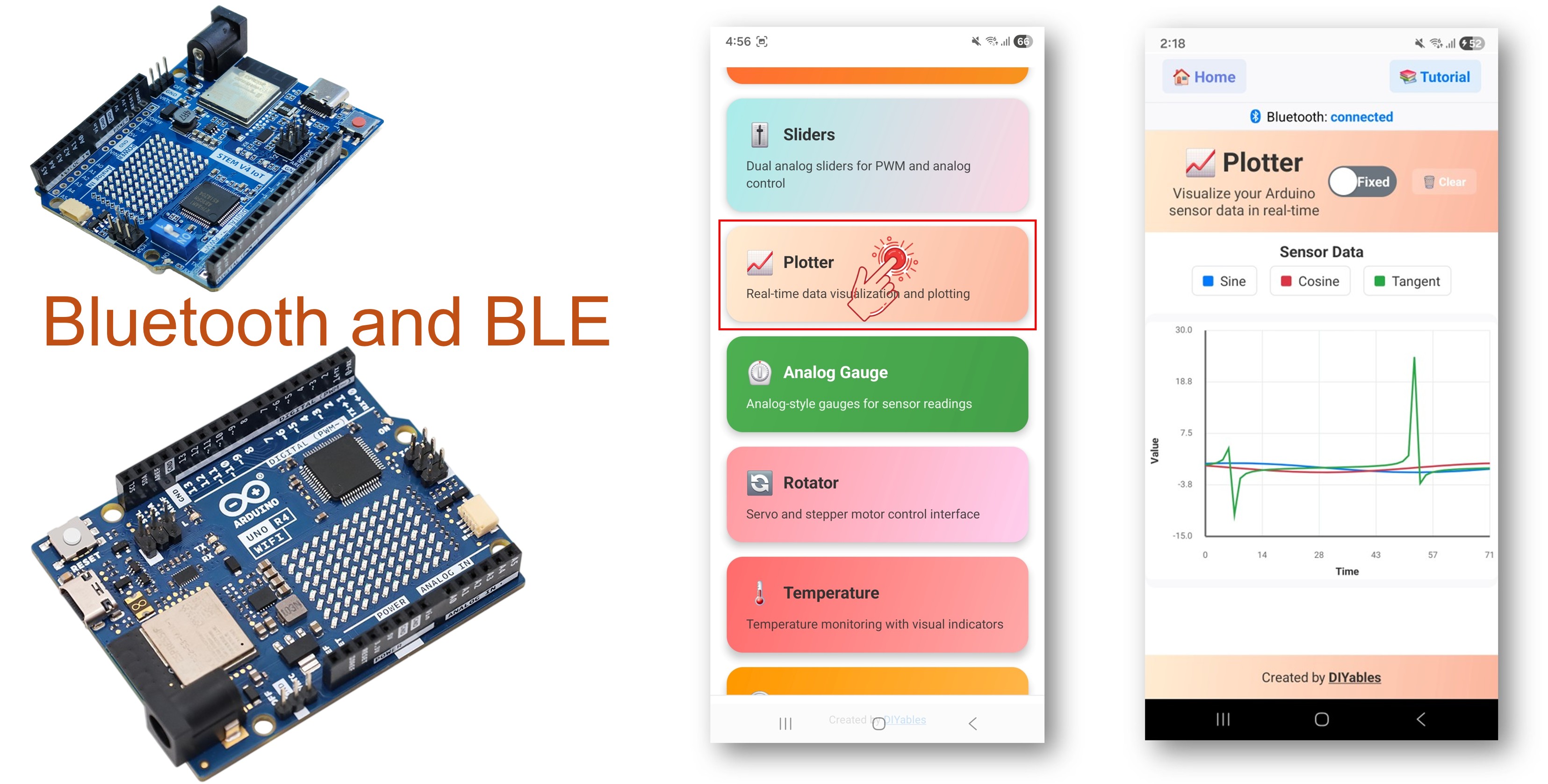 Exemple de traceur Arduino UNO R4 avec WiFi et Bluetooth – Tutoriel sur la visualisation des données en temps réel via BLE