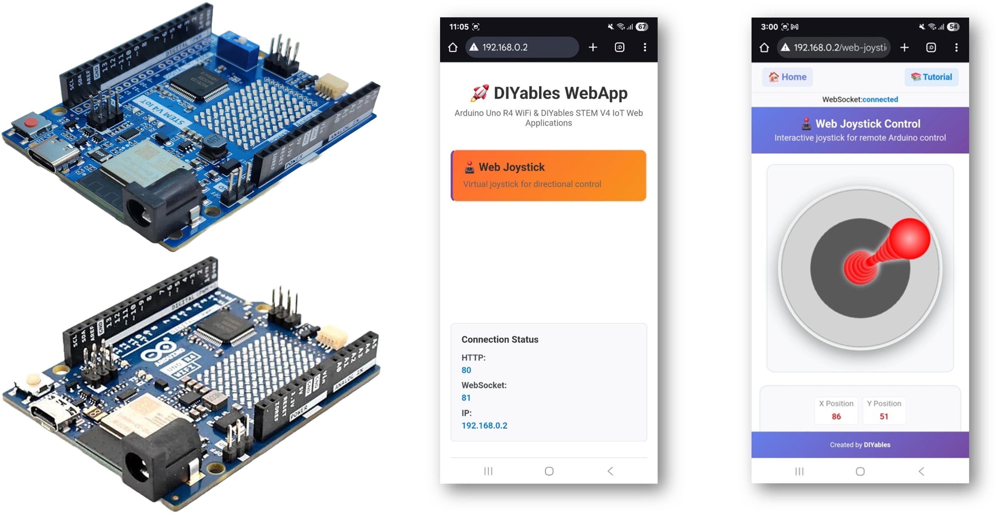 Exemple Arduino WebJoystick - Tutoriel sur le contrôle du joystick virtuel