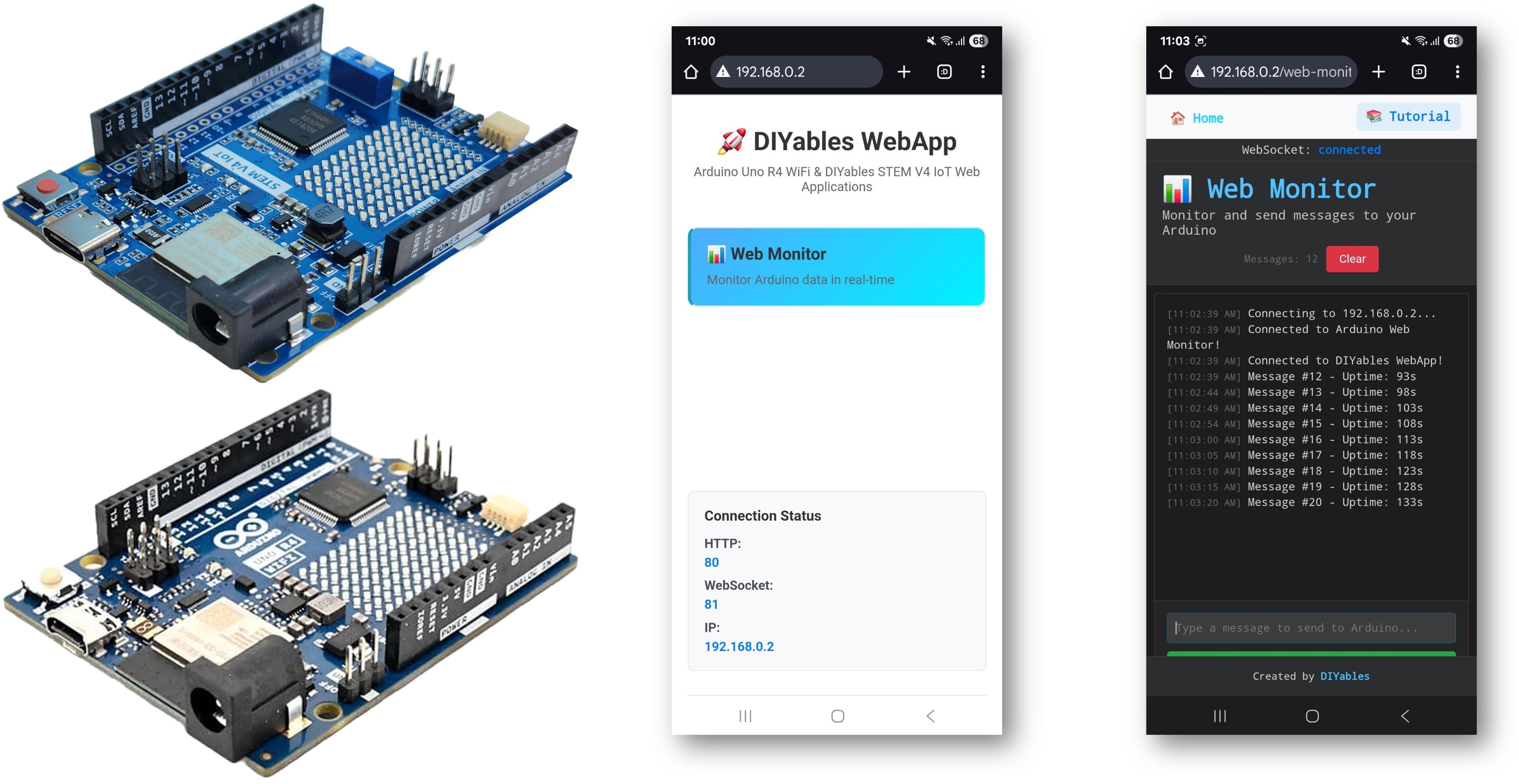 Exemple Arduino WebMonitor - Tutoriel du moniteur série basé sur le Web