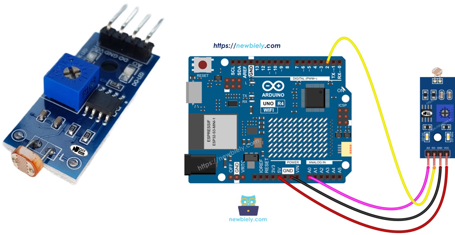 Module capteur de lumière LDR Arduino UNO R4