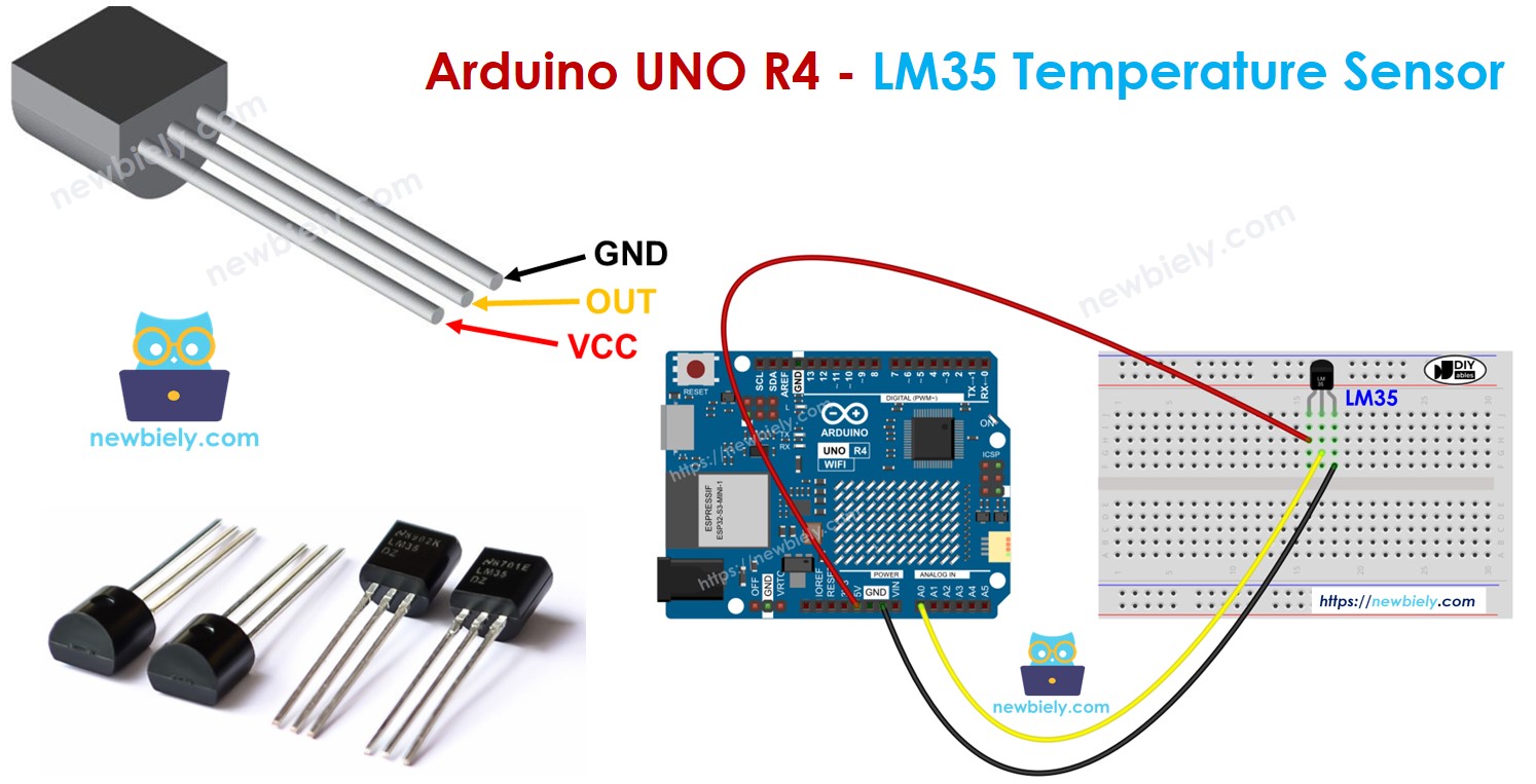Capteur de température LM35 pour Arduino UNO R4