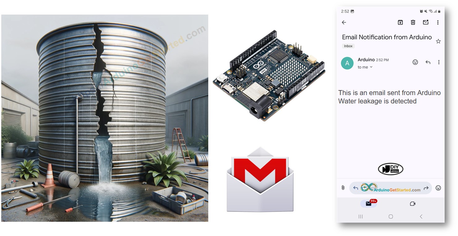 Notification par email de fuite d'eau Arduino