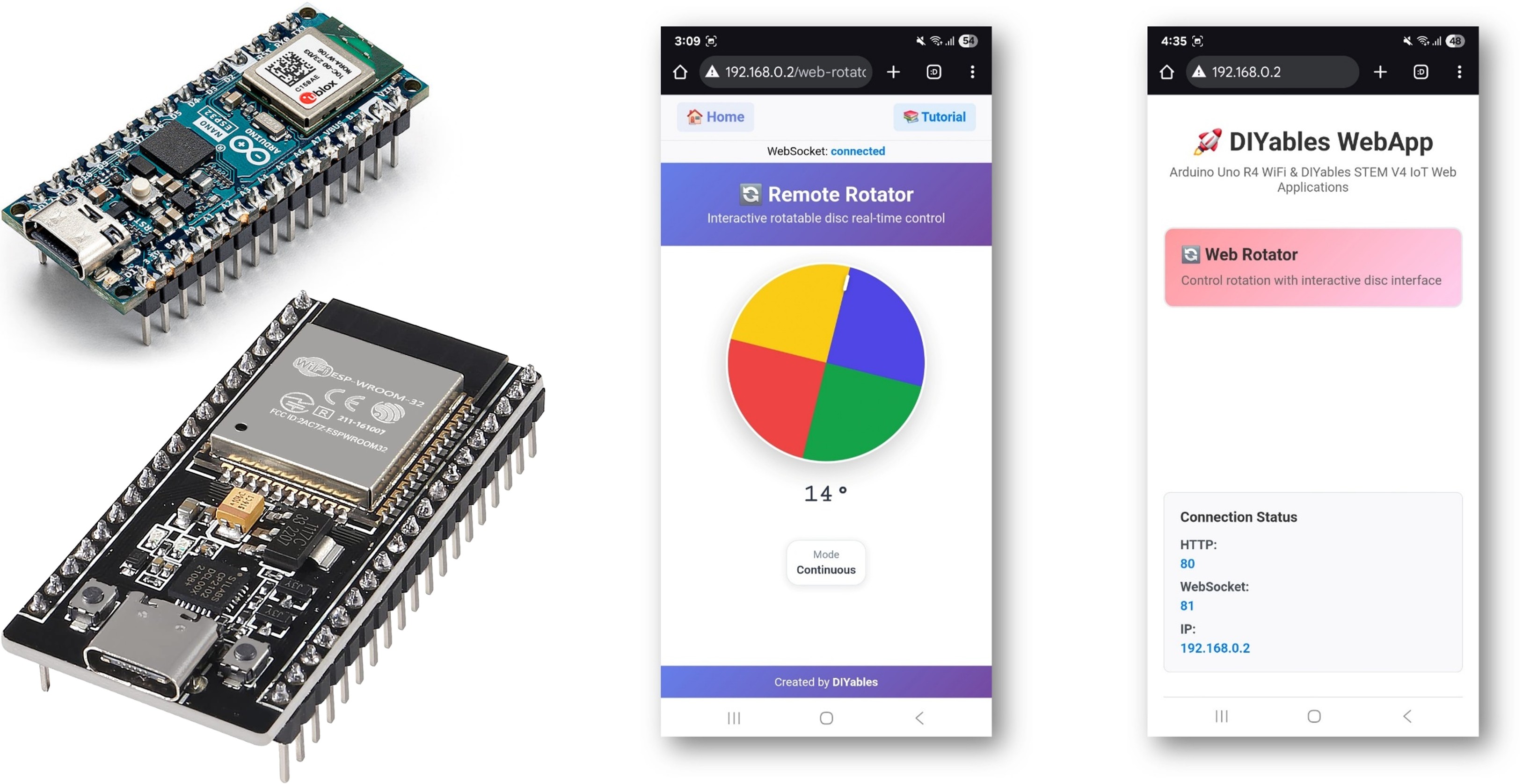 Exemple Arduino WebRotator - Tutoriel sur le contrôle rotationnel interactif
