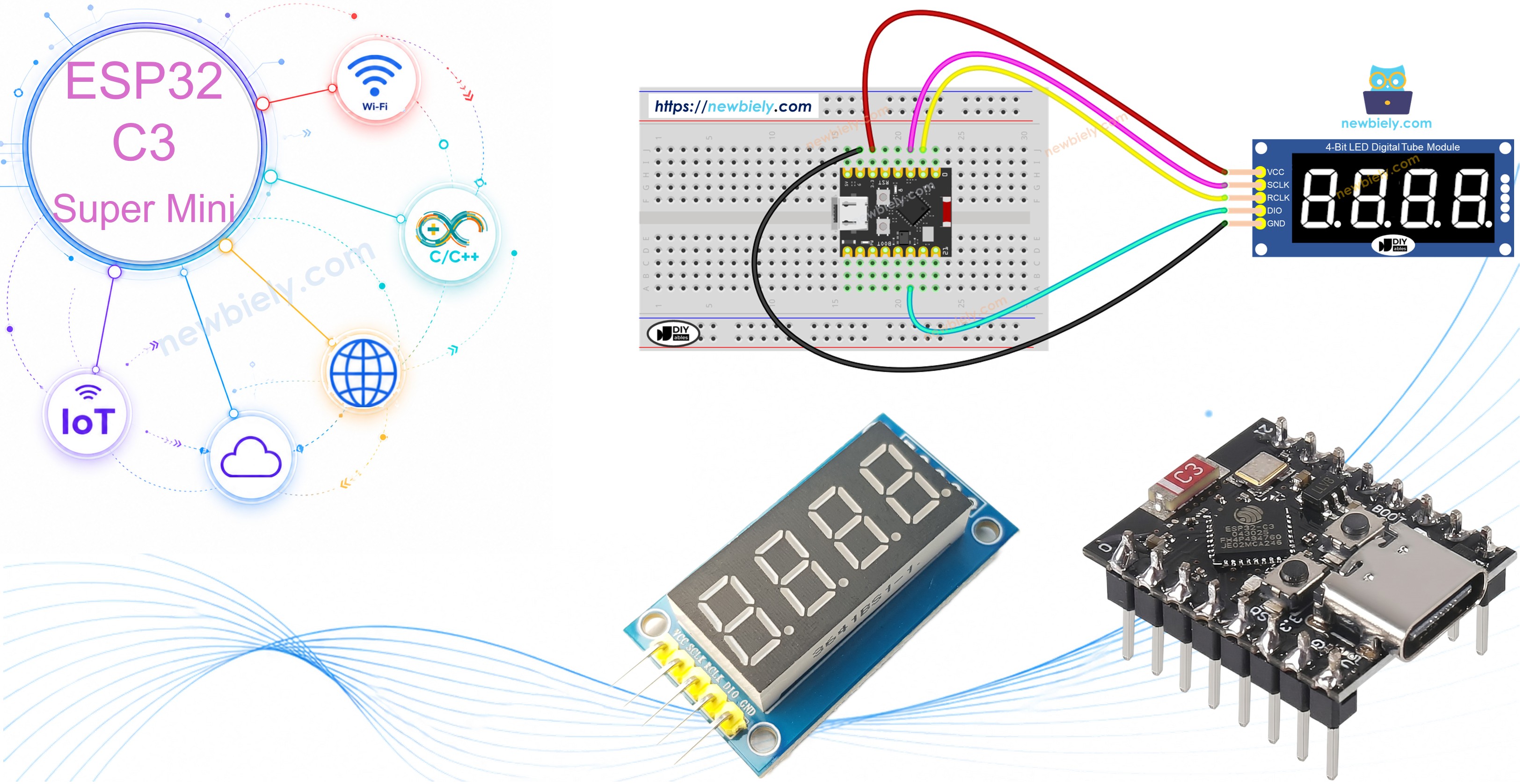 ESP32 C3 Super Mini Afficheur 7 segments