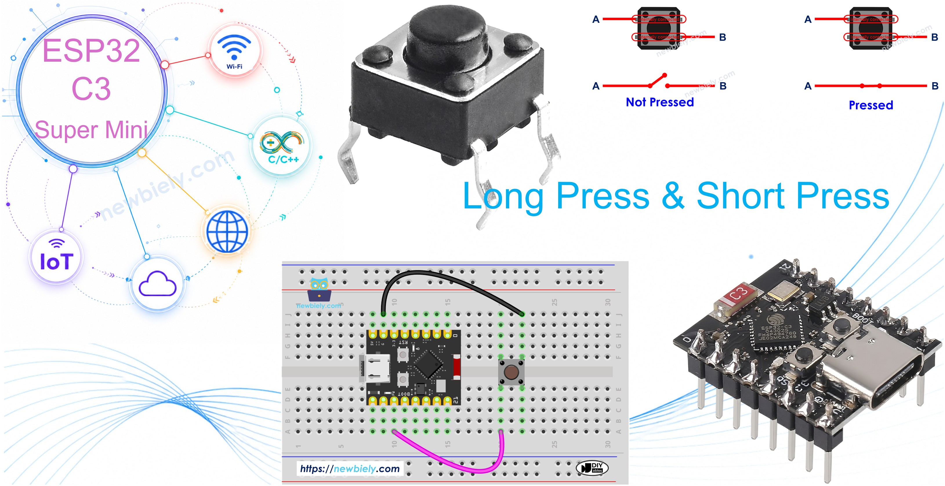 ESP32 C3 Super Mini - Bouton - Appui Long Appui Court