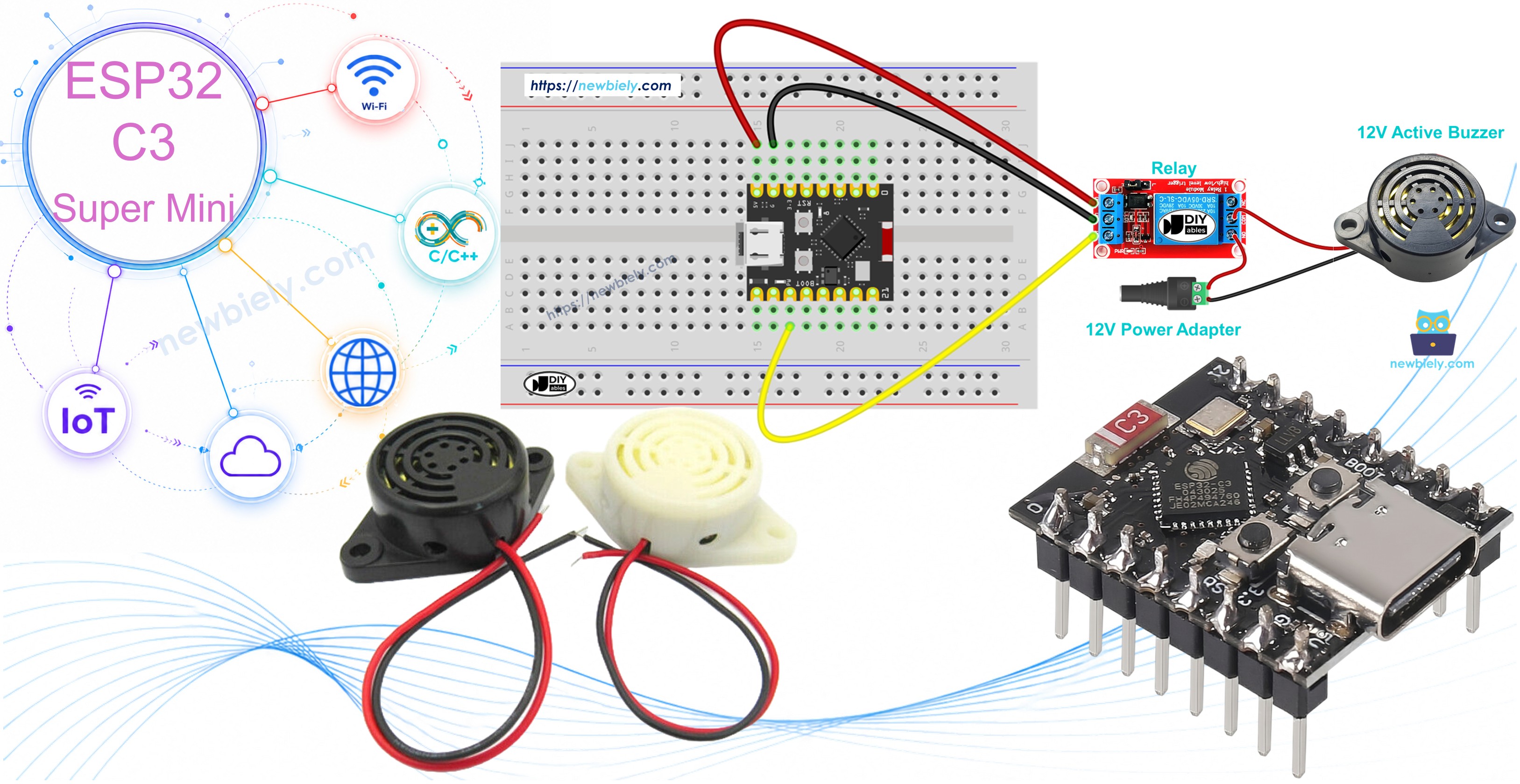 ESP32 C3 Super Mini Buzzer piézoélectrique