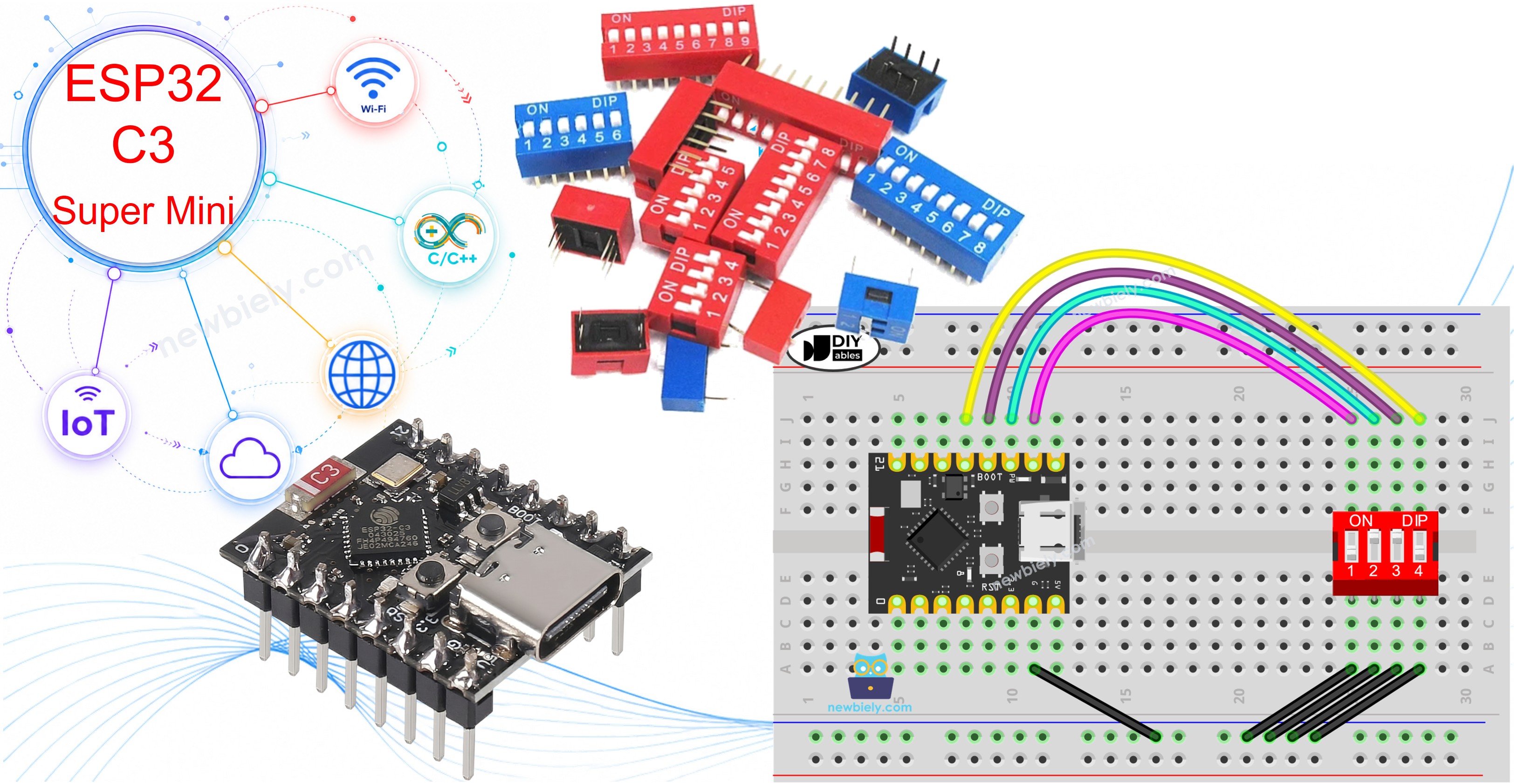 ESP32 C3 Super Mini - Interrupteur DIP