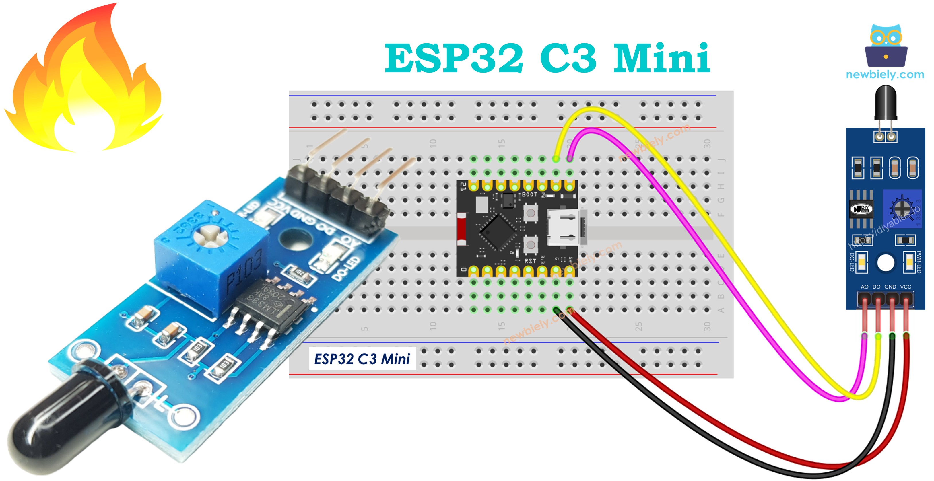 ESP32 C3 Super Mini Détecteur de flamme